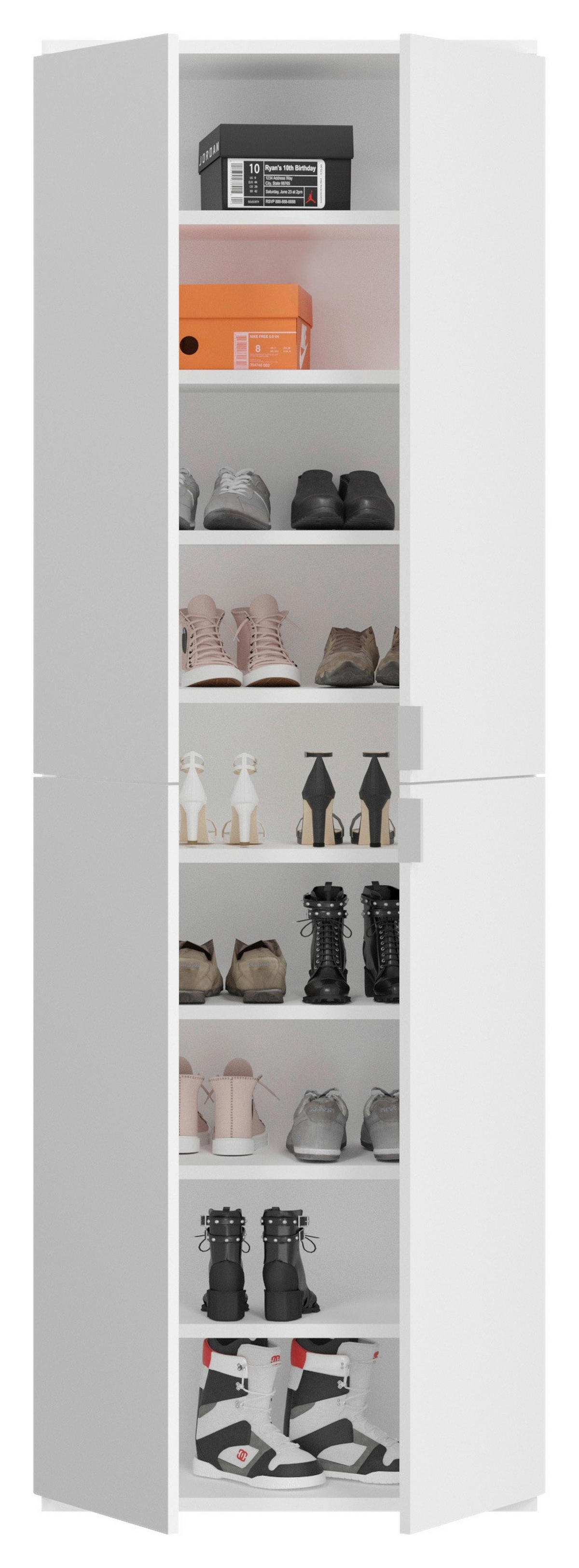 Garderobe PROJEKT weiß Eiche Artisan Nachbildung weiß Hochglanz B/H/T: ca. 212x193x34 cm PROJEKT - Eiche/weiß (212,00/193,00/34,00cm) - xonox.home