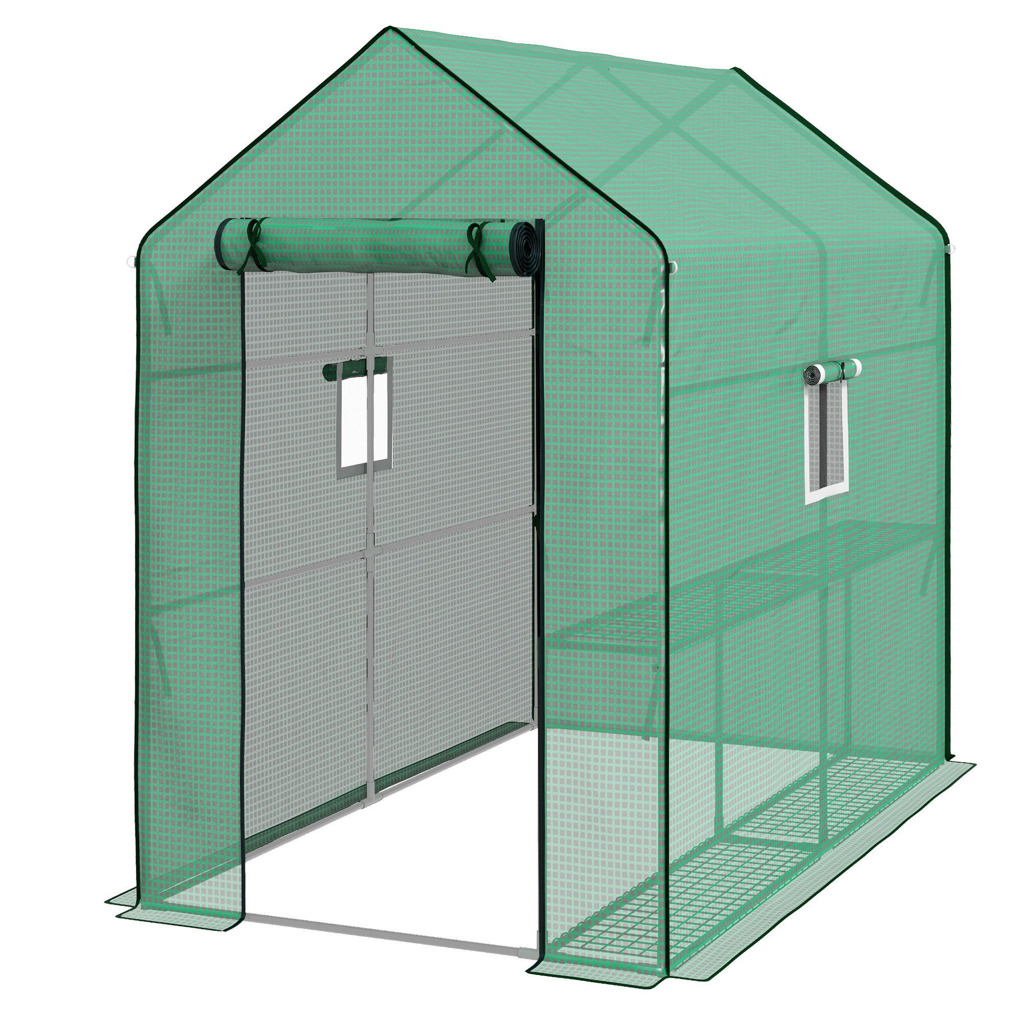 Outsunny Garten-Zubehör grün B/H/L: ca. 213x140x190 cm Gewächshausfolie - grün (190,00/213,00/140,00cm) - Outsunny