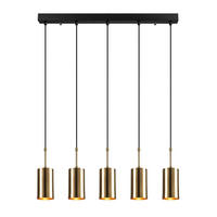 Opviq Pendelleuchte gold schwarz Eisen B/H/L: ca. 9x120x79 cm E27 1 Brennstellen Kem - gold/schwarz (79,00/9,00/120,00cm) - Opviq