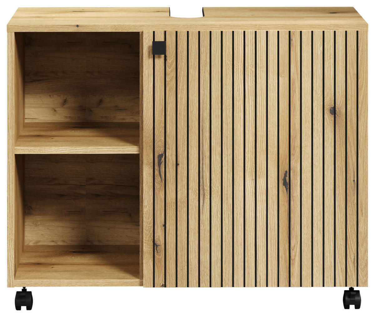 Waschbeckenunterschrank Pure Bliss Eiche Evoke Oak Nachbildung schwarz B/H/T: ca. 80x64x42 cm Pure Bliss - Eiche/schwarz (80,00/64,00/42,00cm)