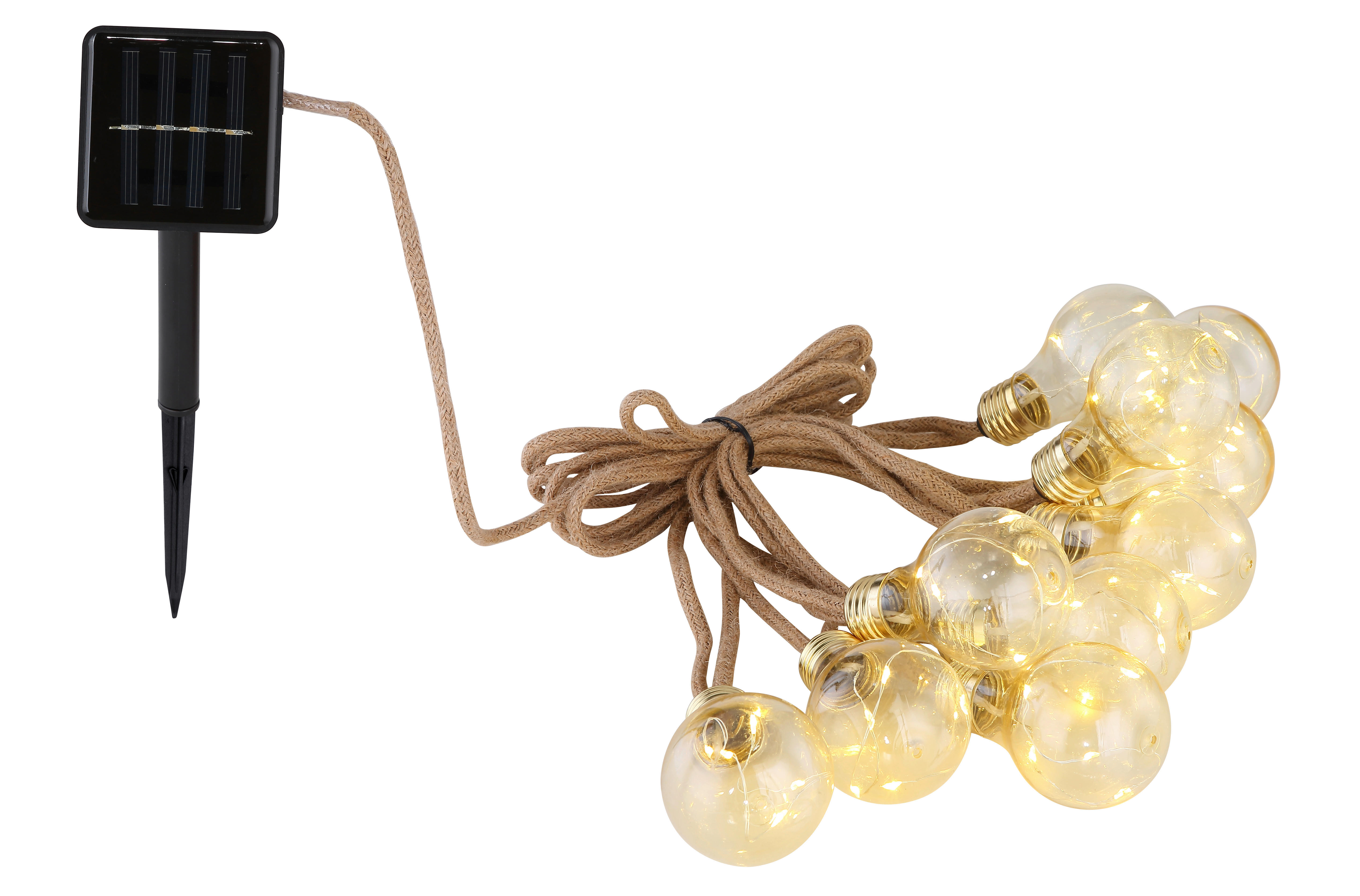 LED-Solar-Lichterkette amber Kunststoff B/H/T: ca. 6x10,6x570 cm SOLAR - amber (6,00/10,60/570,00cm) - GLOBO