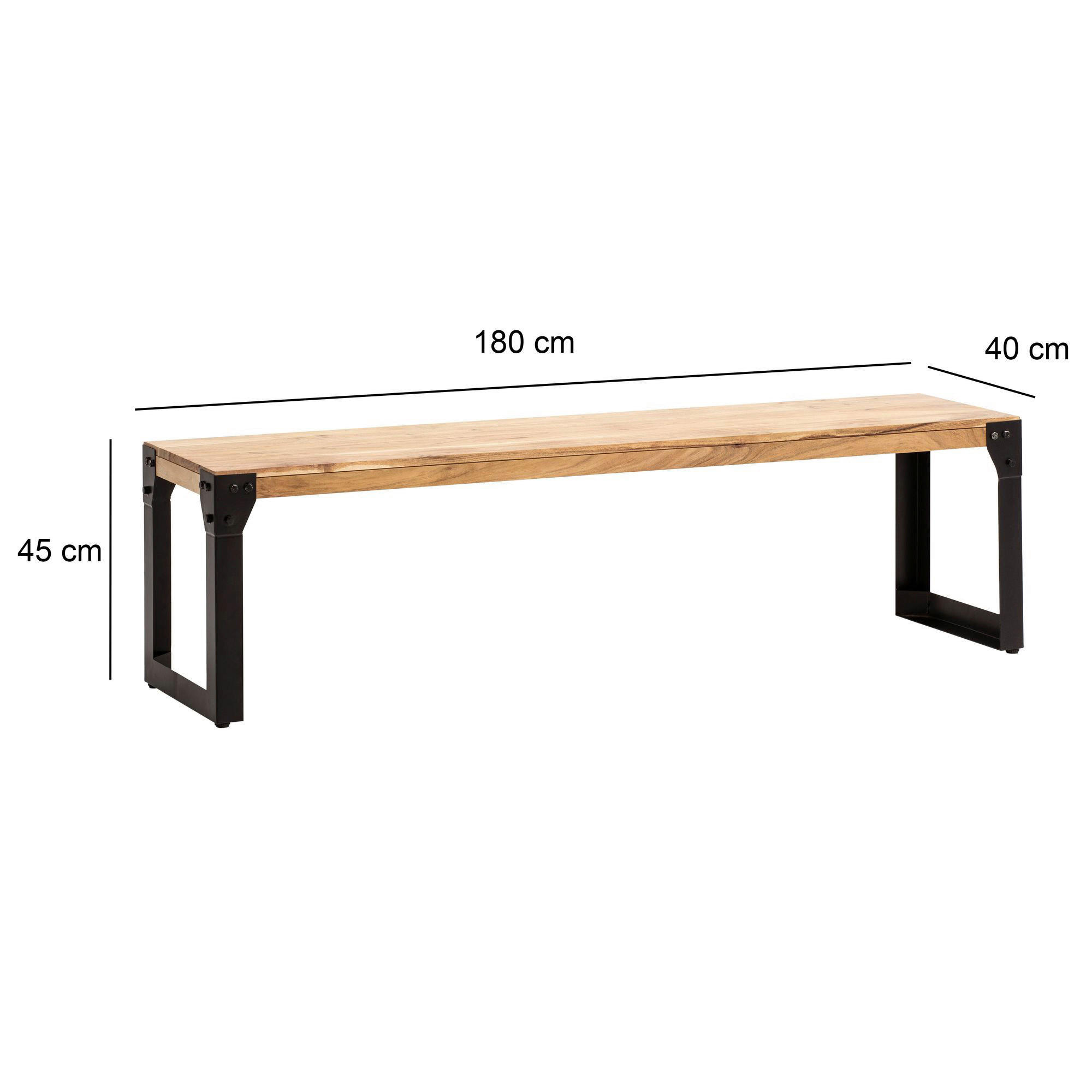 Sitzbank braun B/H/T: ca. 180x45x40 cm Esszimmerbank - braun (180,00/45,00/40,00cm) - Wohnling