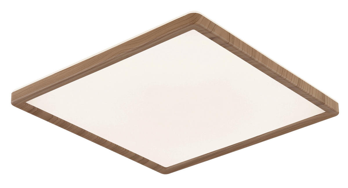 GLOBO LED-Deckenleuchte braun Opal Kunststoff B/H/T: ca. 29,4x2,5x29,4 cm SAPANA - braun/Opal (29,40/2,50/29,40cm) - GLOBO