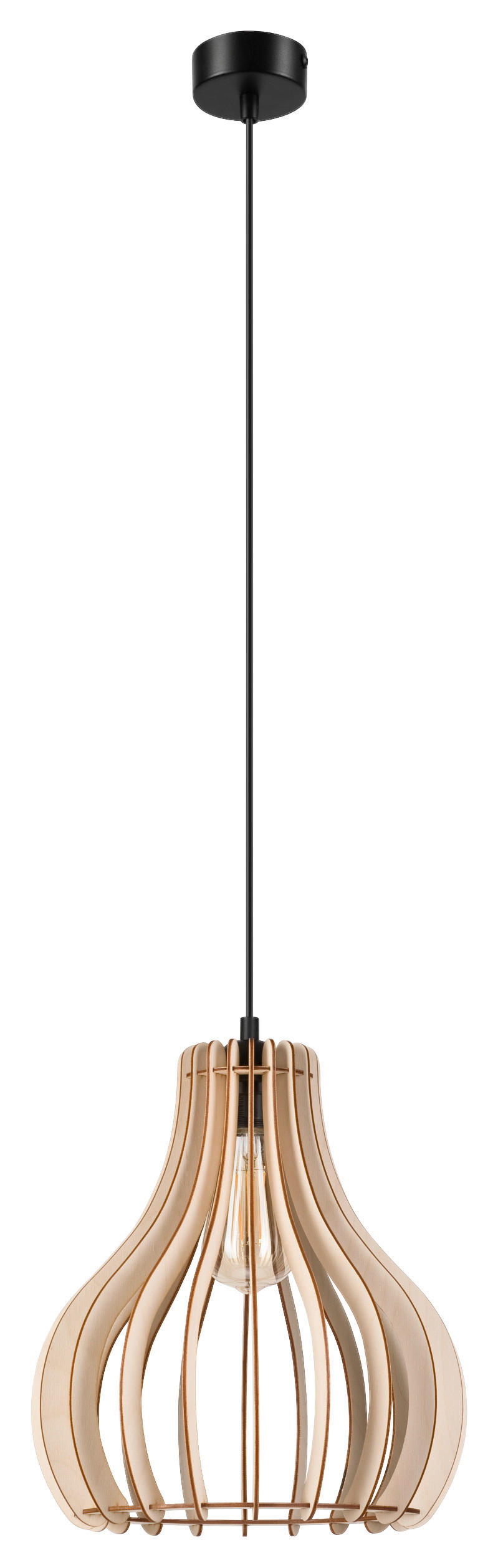 Lamkur Pendelleuchte TUCCI 50126 buche Buche H/L: ca. 120x29 cm E27 1 Brennstellen Tucci - buche (29,00cm) - Lamkur