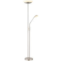 GLOBO Deckenfluter nickel matt Metall Kunststoff Glas B/H/D: ca. 57x180x29 cm GANINA - nickel matt (29,00/180,00cm) - GLOBO