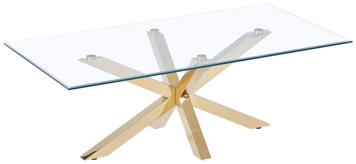 Glascouchtisch Cool  B/H/T: ca. 120x45x65 cm Cool - gold/klar (120,00/45,00/65,00cm)