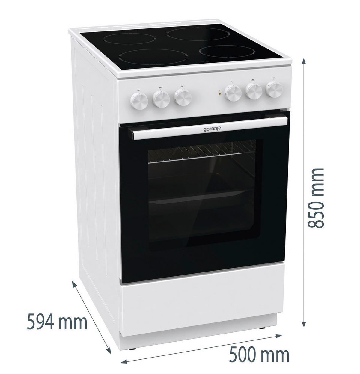 Gorenje Stand-Elektroherd GEC5A22WG weiß B/H/T: ca. 50x85x60 cm Stand-Elektroherd GEC5A22WG - weiß (50,00/85,00/60,00cm) - Gorenje