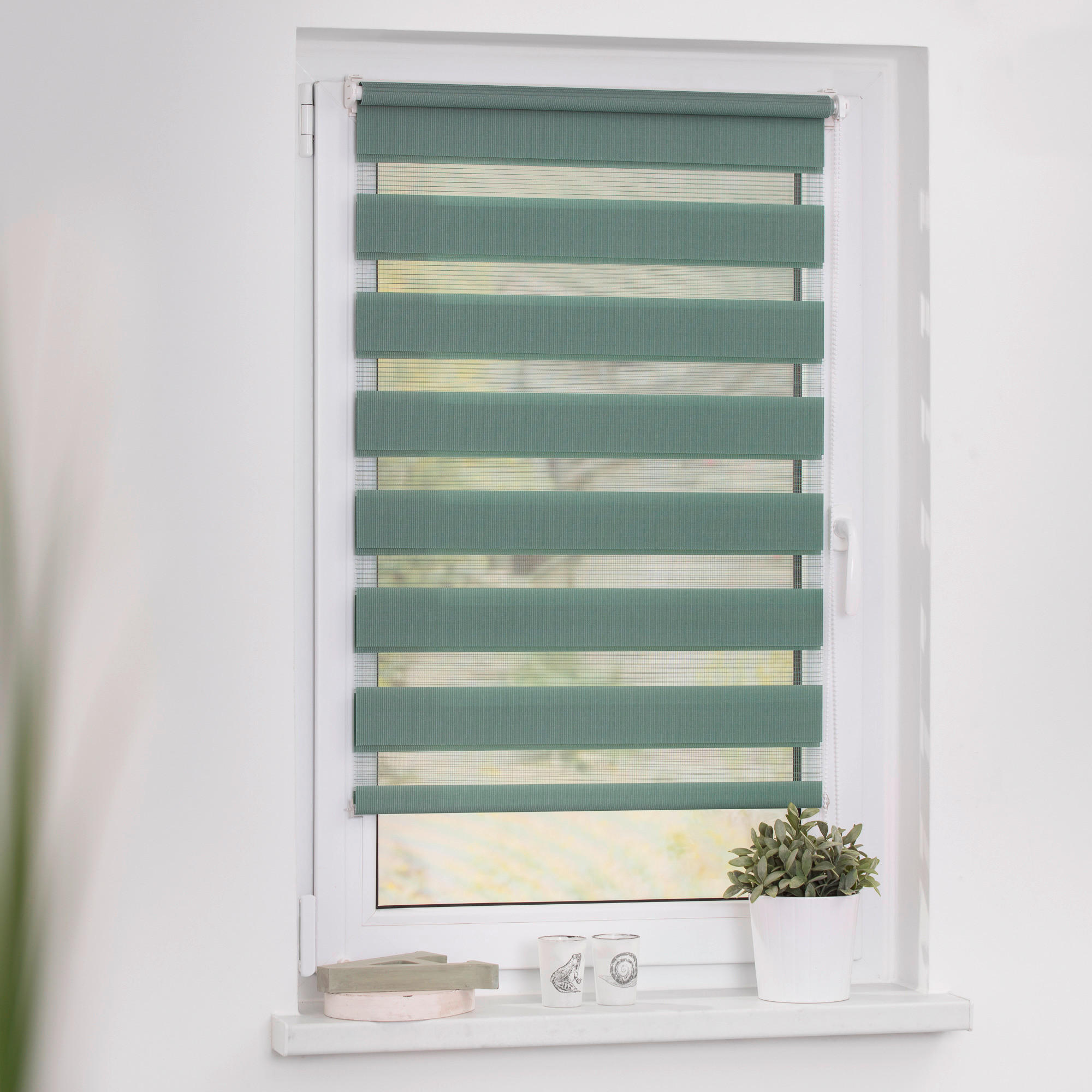 Doppelrollo Duo salbei B/L: ca. 45x150 cm Duo - salbei (45,00/150,00cm) - LICHTBLICK