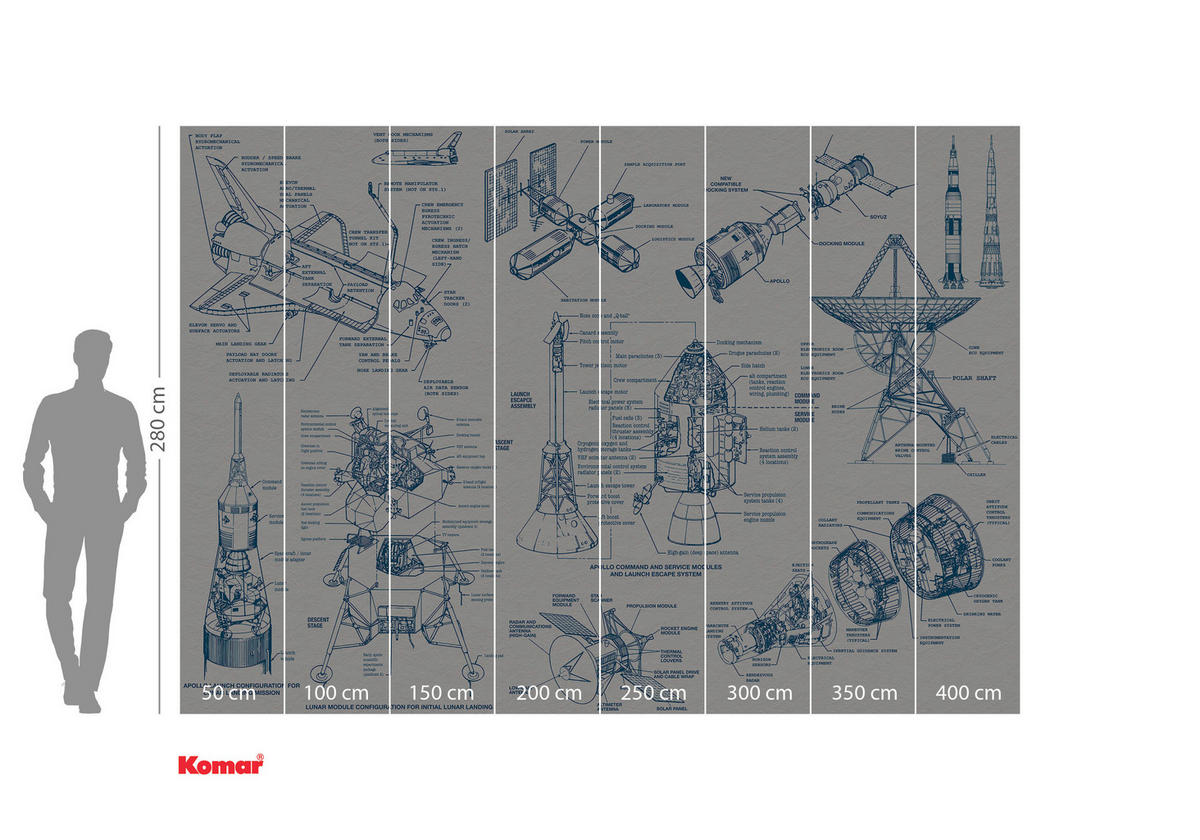 Komar Fototapete Spacecraft Architecture B/L: ca. 400x280 cm Spacecraft Architecture - (400,00/280,00cm) - Komar
