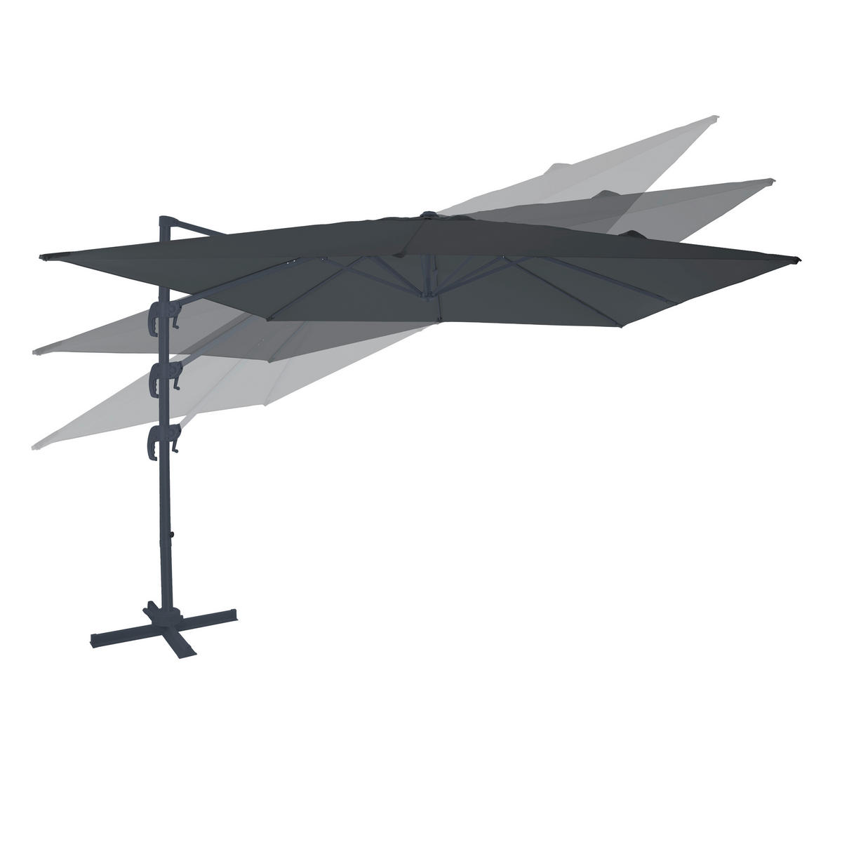 AXI Outdoor Living Ampelschirm Nima anthrazit Metall B/H/L: ca. 300x250x300 cm Nima - anthrazit/grau (300,00/300,00/250,00cm) - AXI Outdoor Living