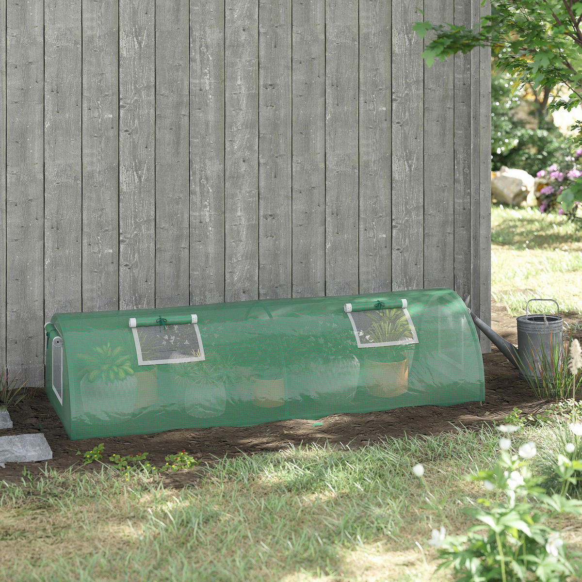 Outsunny Gewächshaus B/H/L: ca. 80x45x200 cm Gewächshaus - grün (200,00/80,00/45,00cm) - Outsunny