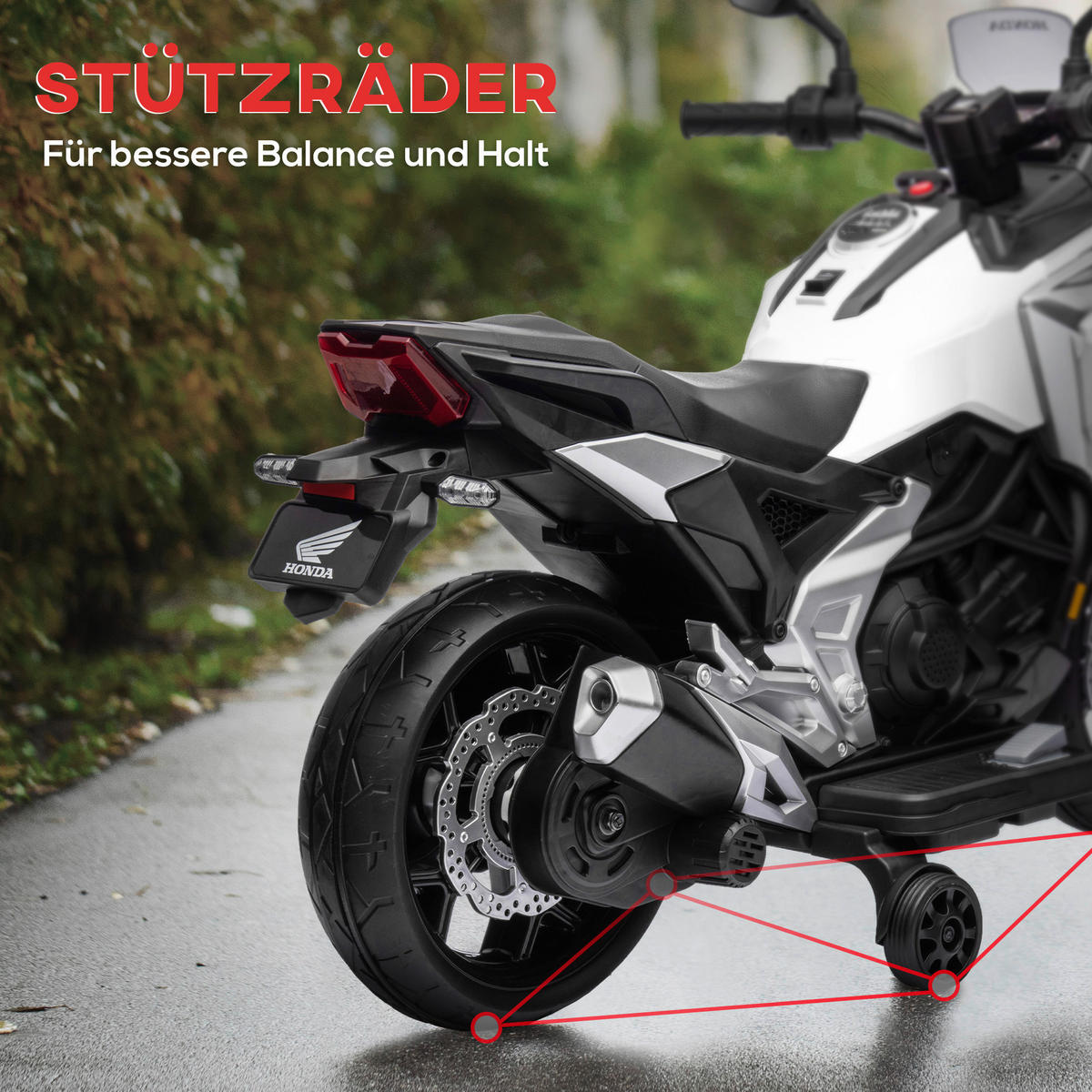 AIYAPLAY Kinder-Elektromotorrad weiß B/H/L: ca. 46x75x107 cm Kinder-Elektromotorrad - weiß (107,00/46,00/75,00cm) - AIYAPLAY