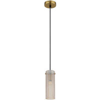 GLOBO Pendelleuchte amber gold Metall Glas H/D: ca. 120x10 cm E14 1 Brennstellen Karolo - gold/amber (10,00/120,00cm) - GLOBO