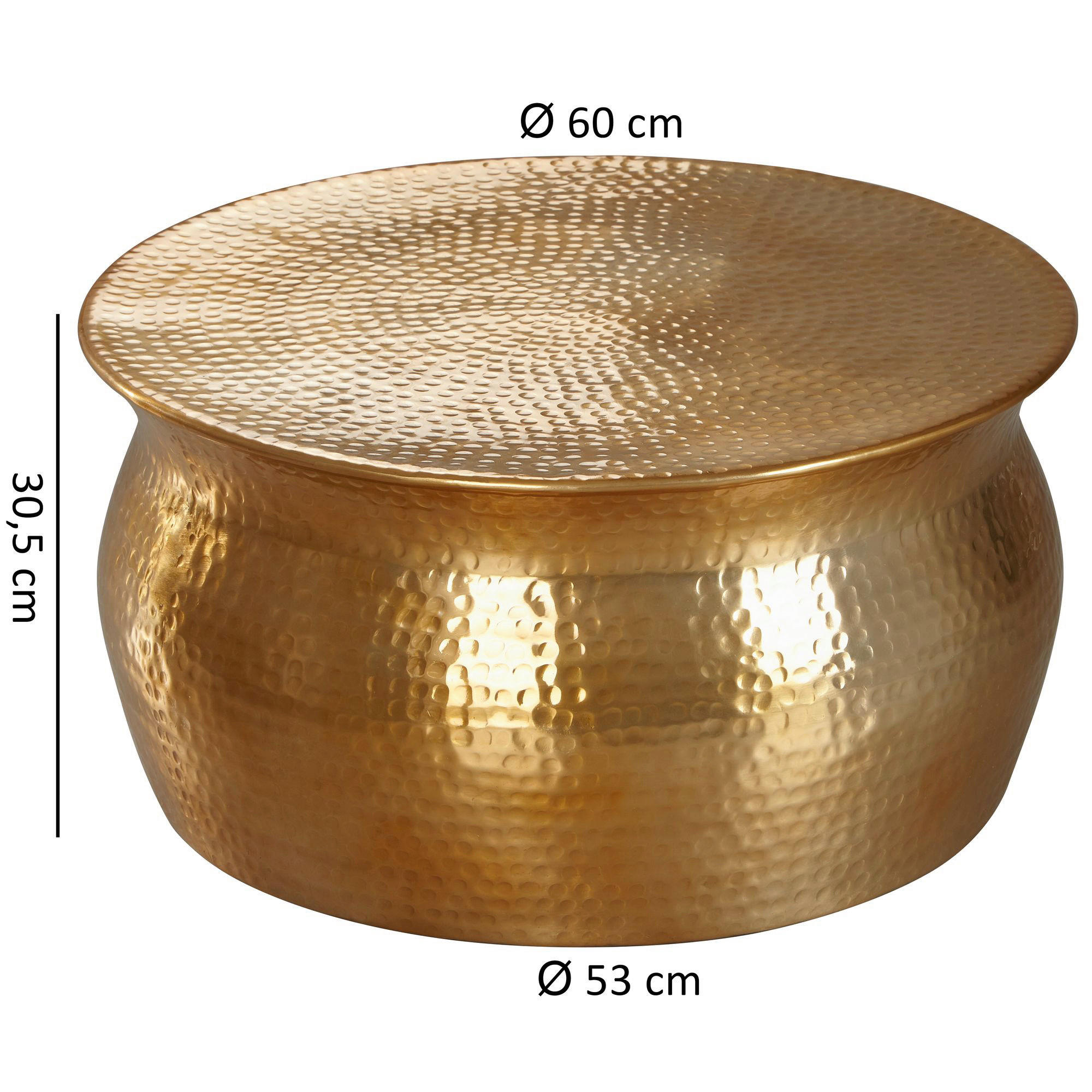 Couchtisch gold B/H/T: ca. 60x30x60 cm Couchtisch - gold (60,00/30,00/60,00cm) - Wohnling