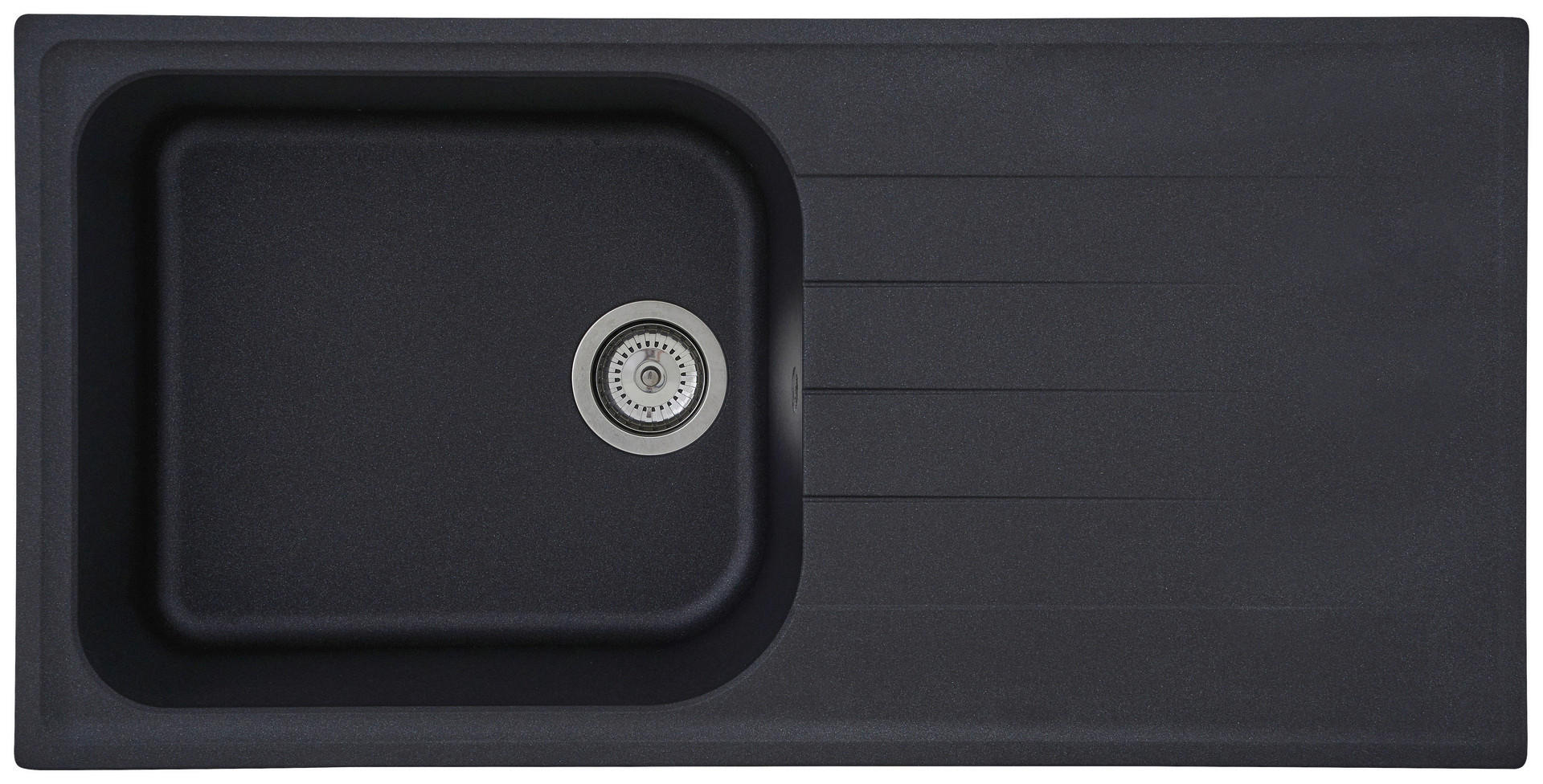 Respekta Einbauspüle Orlando 100 x 50 S schwarz Granitverbundmaterial B/H/T: ca. 100x22,5x50 cm Orlando 100 x 50 S - schwarz (100,00/22,50/50,00cm) - Respekta