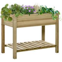 Outsunny Hochbeet grün Holz B/H/L: ca. 51x76x91 cm Hochbeet - grün (91,00/51,00/76,00cm) - Outsunny