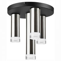 Lamkur Deckenleuchte schwarz silber Stahl B/H/L: ca. 30x31,5x30 cm E27 4 Brennstellen DIEGO - schwarz/silber (30,00/30,00/31,50cm) - Lamkur