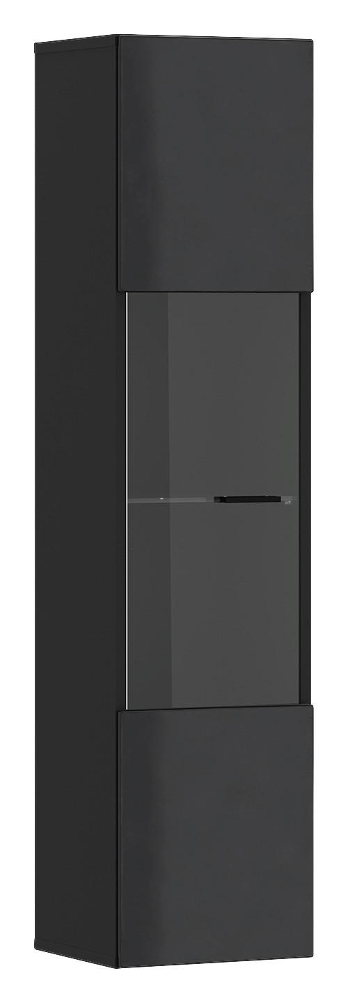 Vitrine Otis schwarz Hochglanz B/H/T: ca. 30x130x35 cm Otis - schwarz (30,00/130,00/35,00cm)