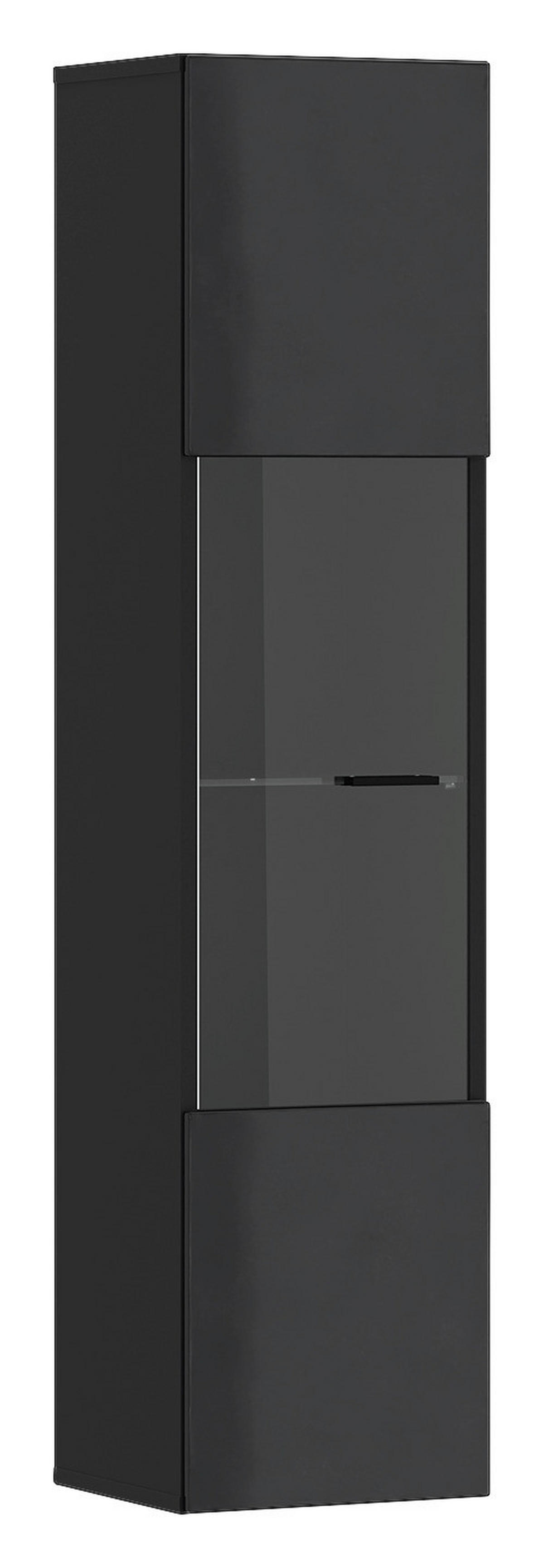 Vitrine Otis schwarz Hochglanz B/H/T: ca. 30x130x35 cm Otis - schwarz (30,00/130,00/35,00cm)