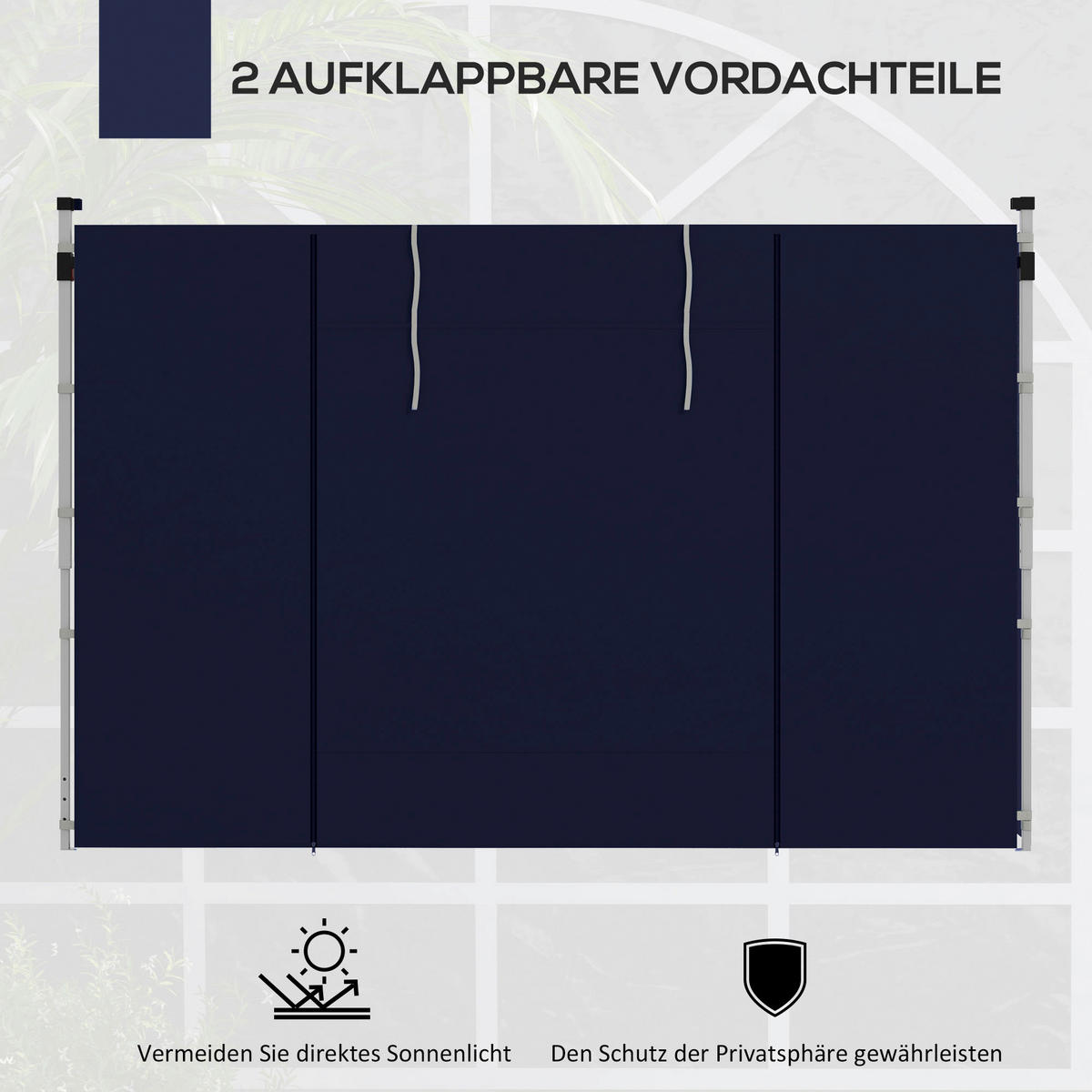 Outsunny Pavillon-Seitenwände blau Polyester H/L: ca. 195x295 cm Pavillon-Seitenwände - blau (295,00cm) - Outsunny