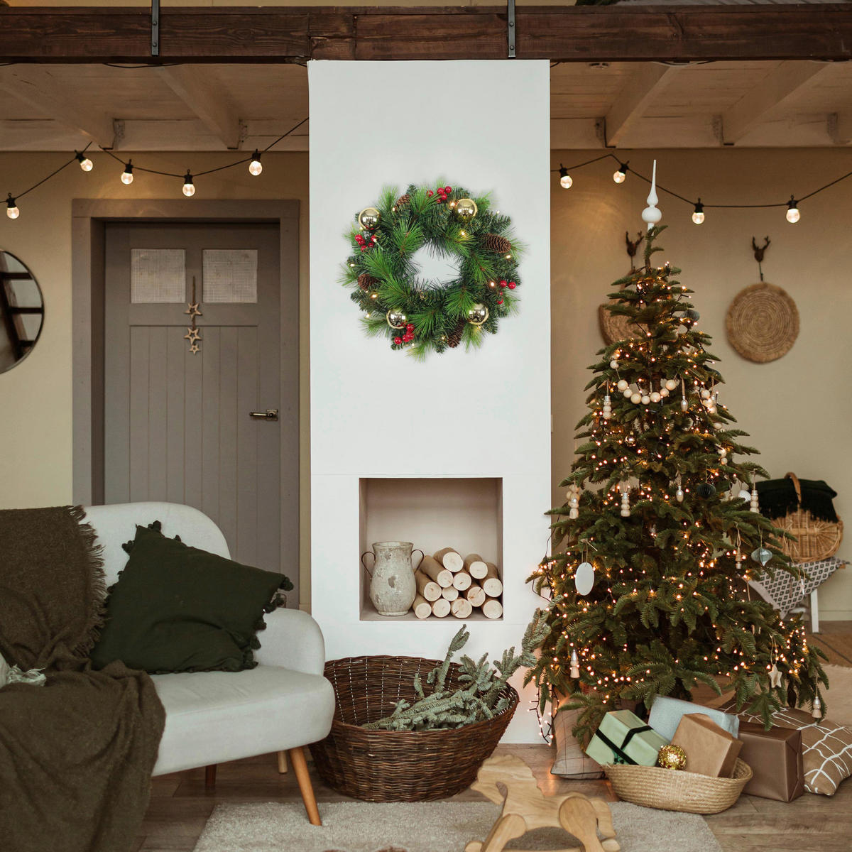 Näve Leuchten LED-Dekoleuchte Noel gold Metall B/H/T: ca. 35x8x35 cm Noel - gold (35,00/8,00/35,00cm) - Näve Leuchten