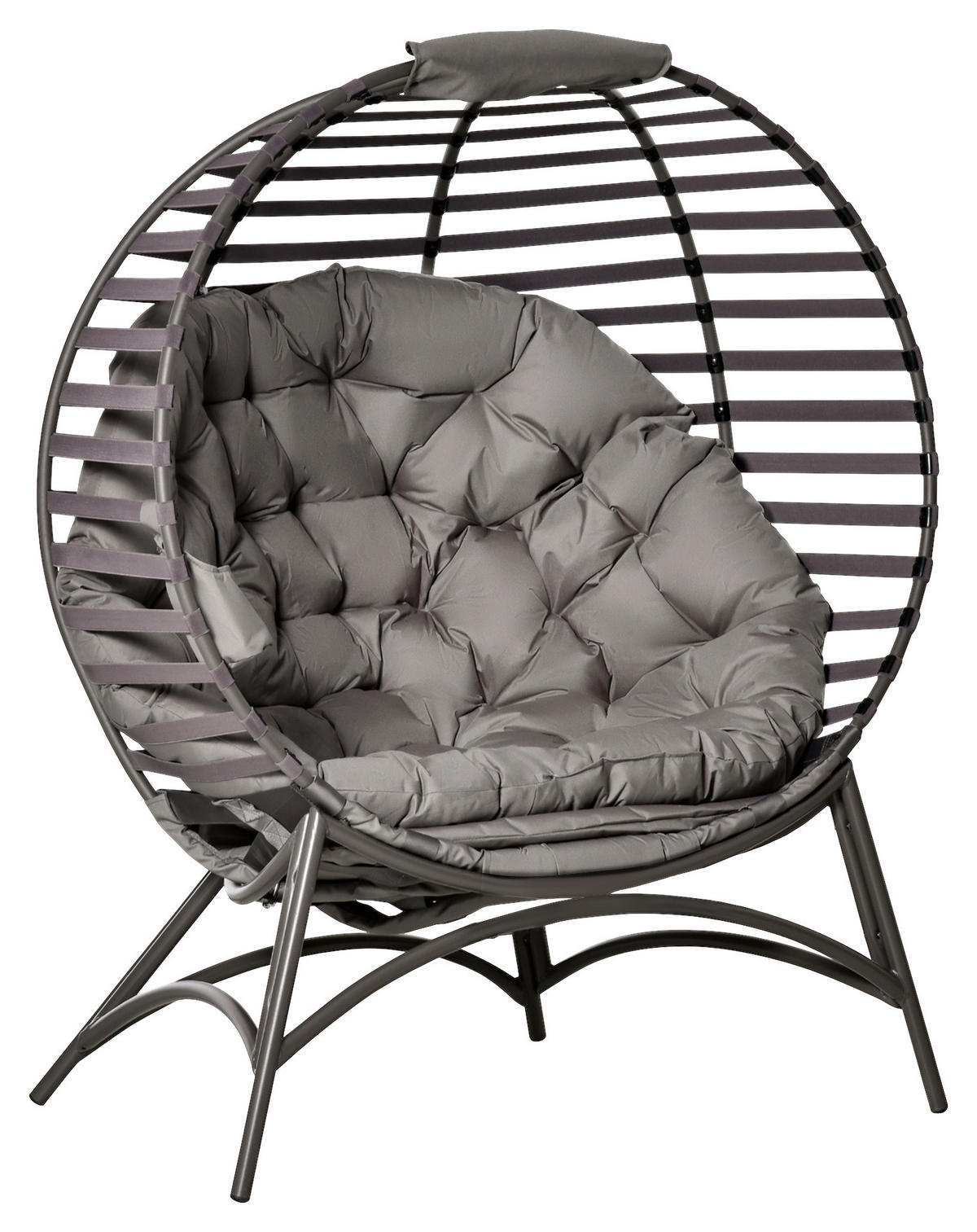 Outsunny Gartenstuhl sand Stahl B/H/L: ca. 75x139x118 cm Gartenstuhl - sand (118,00/75,00/139,00cm) - Outsunny