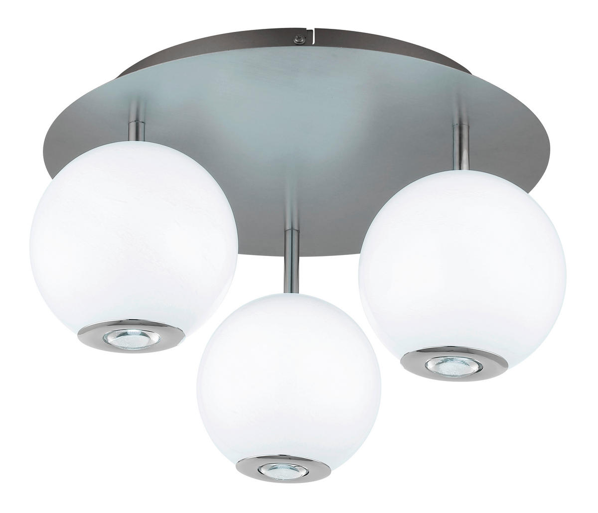 GLOBO Deckenleuchte grau Opal Glas Metall H/D: ca. 25x42 cm 1 Brennstellen Simmons - Opal/grau (42,00/25,00cm) - GLOBO