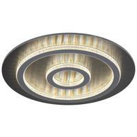 GLOBO LED-Deckenleuchte mattschwarz anthrazit hellgrau Kunststoff Metall H/D: ca. 5,5x45 cm 1 Brennstellen JAYDEN - hellgrau/mattschwarz (45,00/5,50cm) - GLOBO