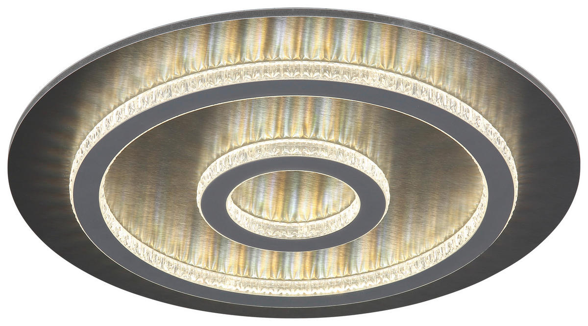 GLOBO LED-Deckenleuchte mattschwarz anthrazit hellgrau Kunststoff Metall H/D: ca. 5,5x45 cm 1 Brennstellen JAYDEN - hellgrau/mattschwarz (45,00/5,50cm) - GLOBO