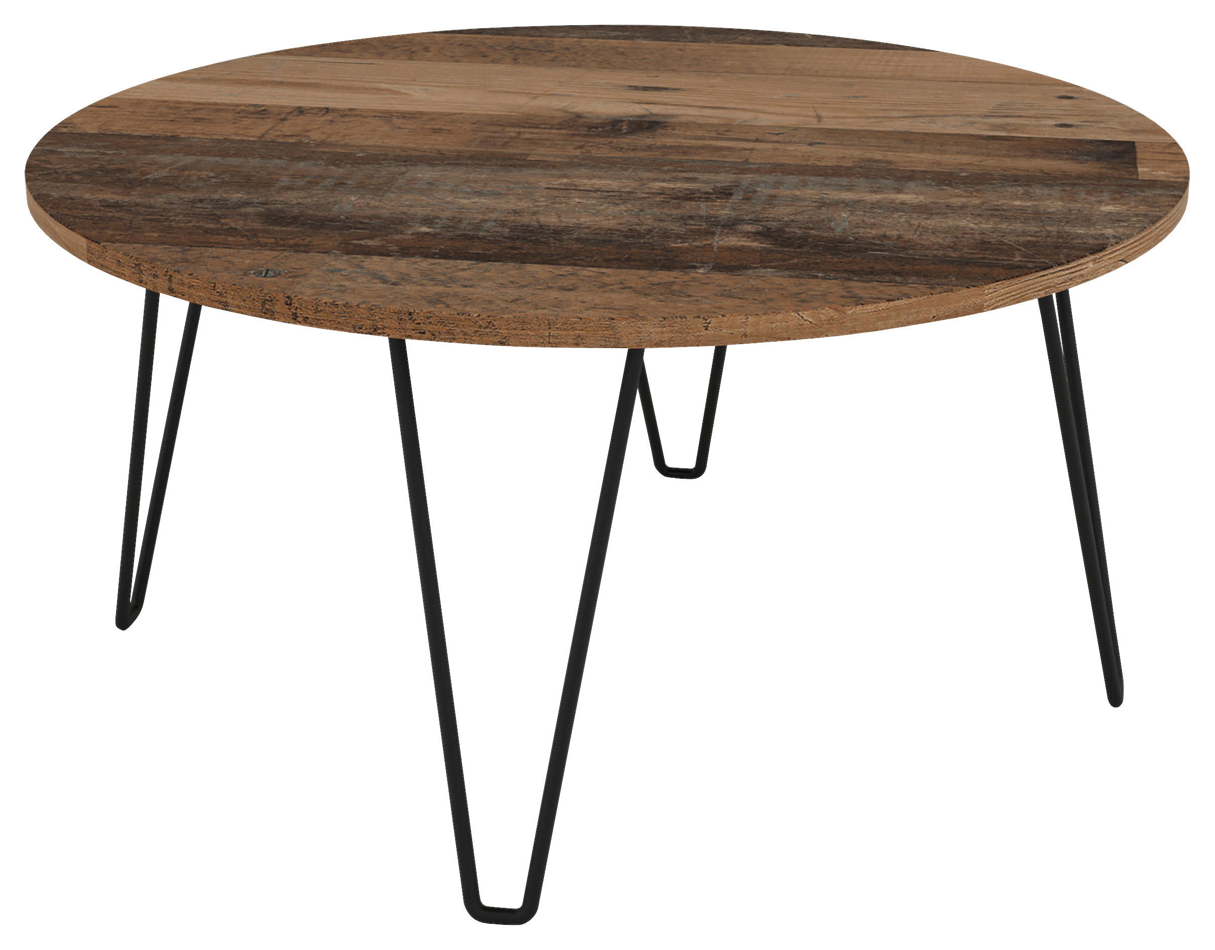 Couchtisch FLAIR Eiche Old Wood Nachbildung schwarz pulverbeschichtet FLAIR - Eiche/schwarz - byLIVING