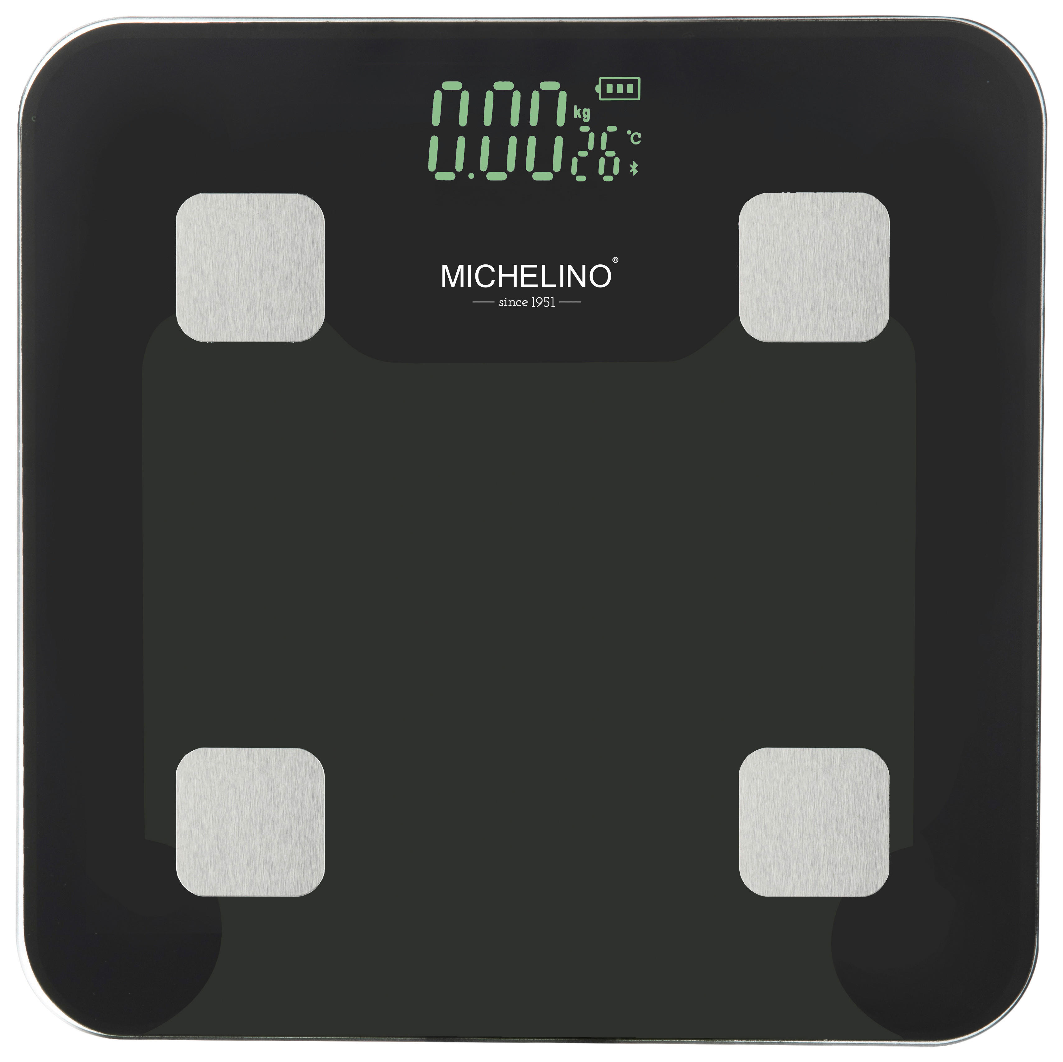 MICHELINO Personenwaage anthrazit Glas B/L: ca. 30x30 cm Personenwaage_Digital - anthrazit (30,00/30,00cm) - MICHELINO
