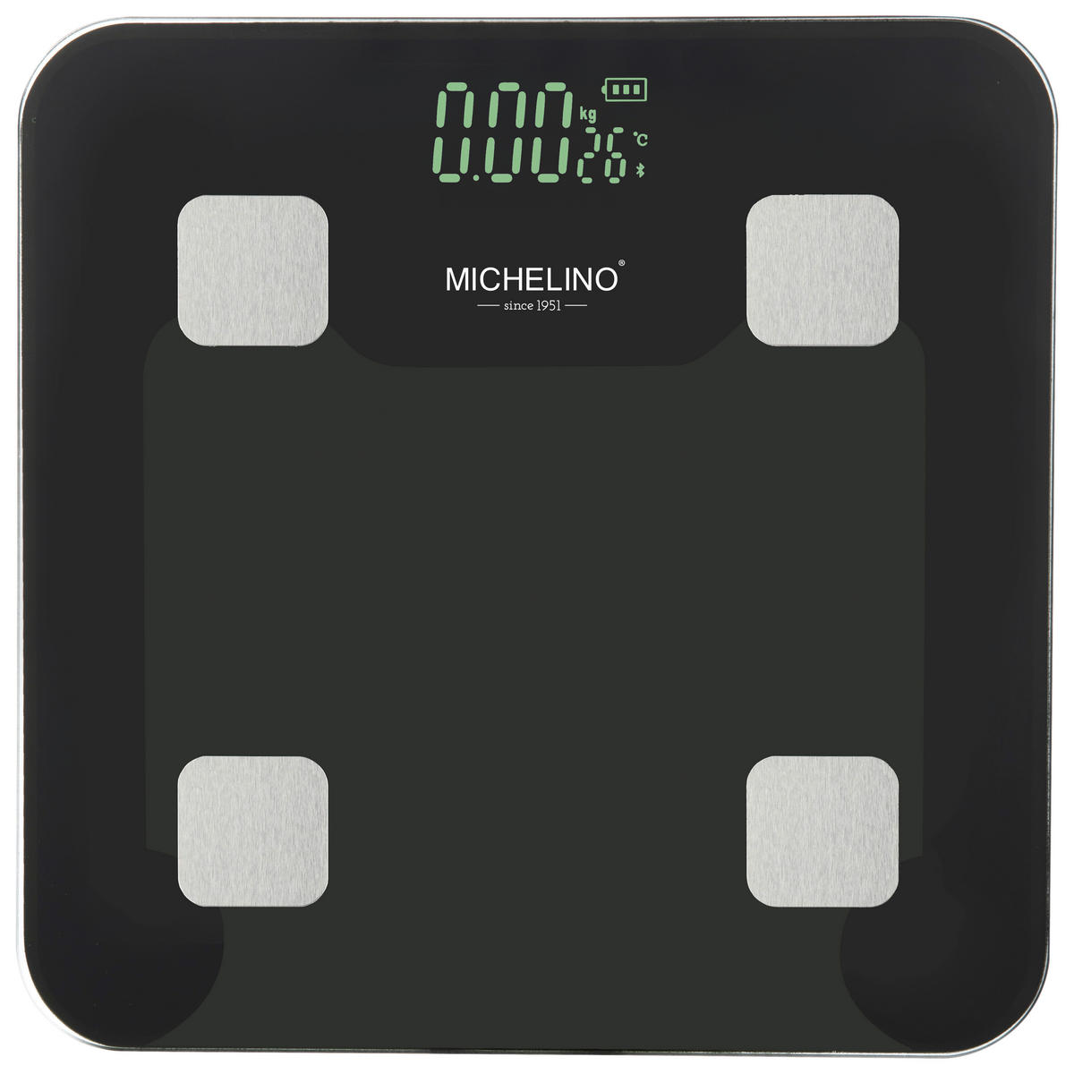 MICHELINO Personenwaage anthrazit Glas B/L: ca. 30x30 cm Personenwaage_Digital - anthrazit (30,00/30,00cm) - MICHELINO
