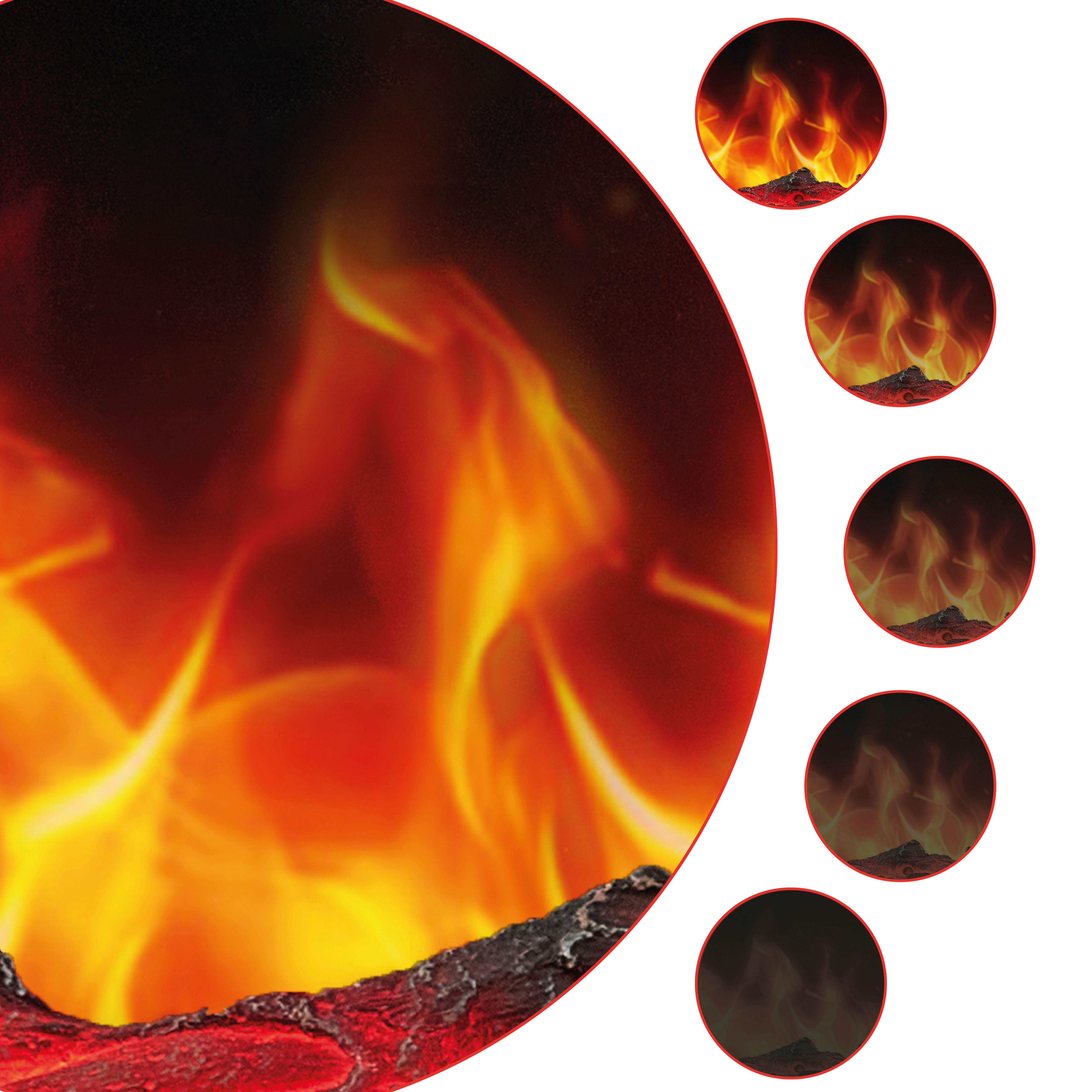 KAMINIO Elektrischer-Kamin MARLON schwarz Metall B/H/T: ca. 127x46,6x11,9 cm ca. 1800 W MARLON - schwarz (127,00/46,60/11,90cm) - KAMINIO