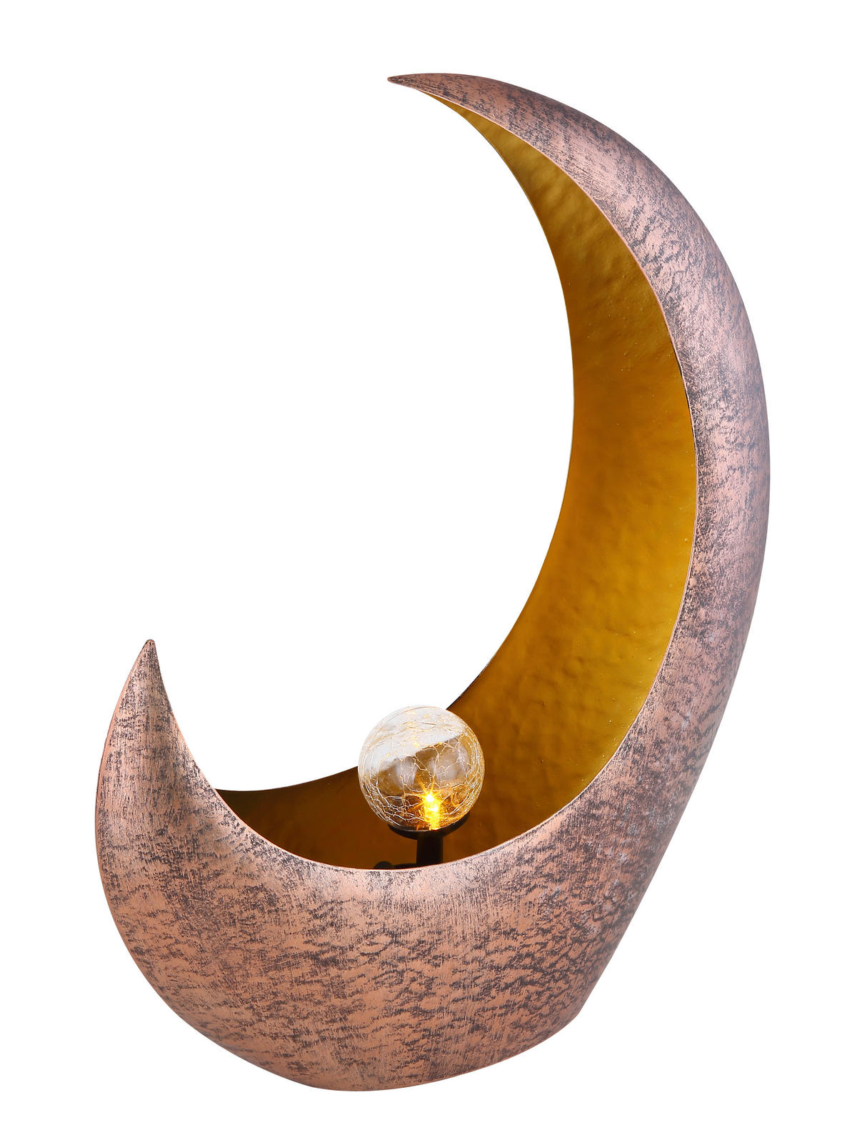 LED-Solarleuchte klar messing Metall B/H/T: ca. 13,5x45x37,5 cm SOLAR - klar/messing (13,50/45,00/37,50cm) - GLOBO