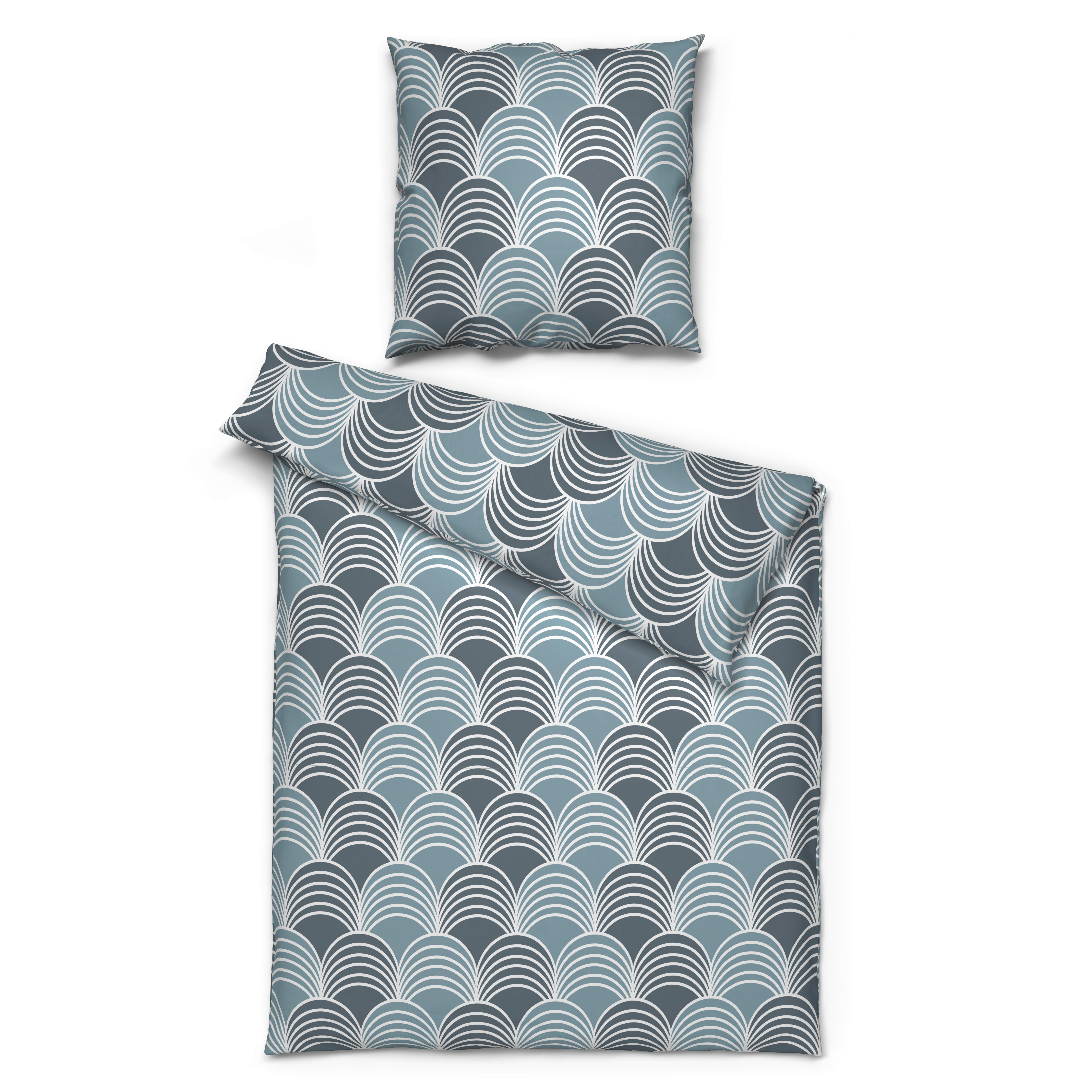 Microfaser Bettwäsche Bettwäsche_Microfaser Bogen blau gr - blau/grau (135,00/200,00cm) - Sensation