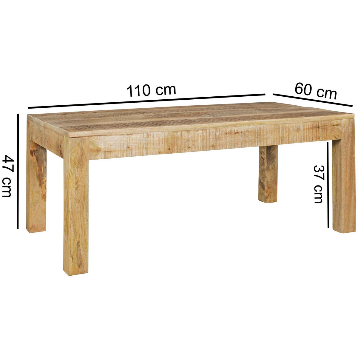 Couchtisch braun B/H/T: ca. 110x47x60 cm Couchtisch - braun (110,00/47,00/60,00cm) - Wohnling