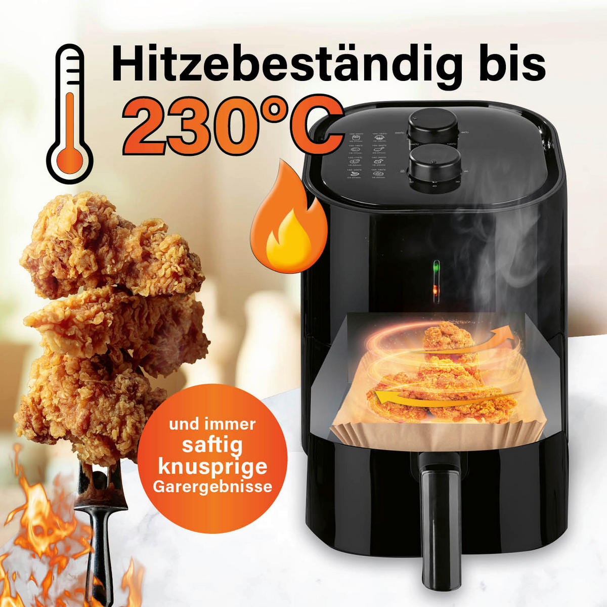 GOURMETmaxx Backpapier H/D: ca. 8x22,5 cm Backpapier_Heißluftfritteuse 100Stk - (22,50/8,00cm) - GOURMETmaxx