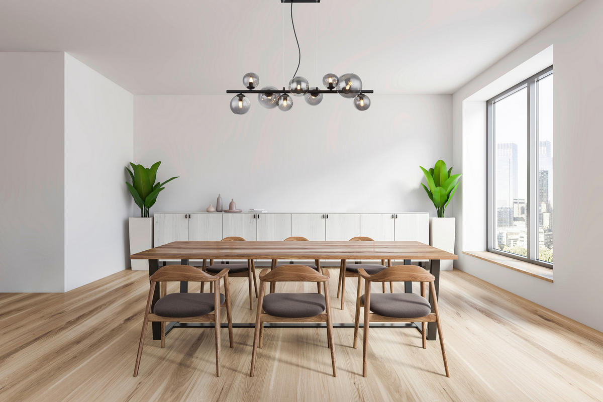 GLOBO Pendelleuchte 56133-9H Riha schwarz Metall Rauchglas B/H/L: ca. 36x120x87 cm 9.0 Brennstellen Riha - schwarz (87,00/36,00/120,00cm) - GLOBO