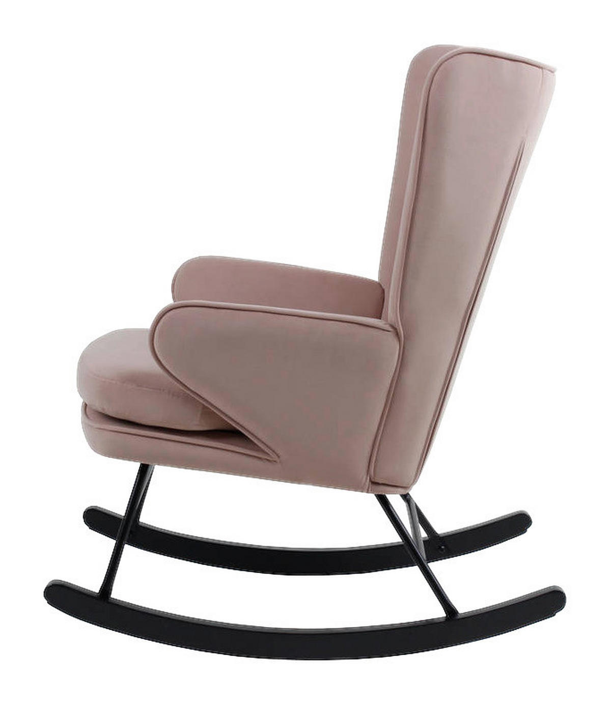 Schaukelstuhl Melorie 100 altrosa B/H/T: ca. 86x95x65 cm Melorie 100 - schwarz/altrosa (86,00/95,00/65,00cm) - 360 Living