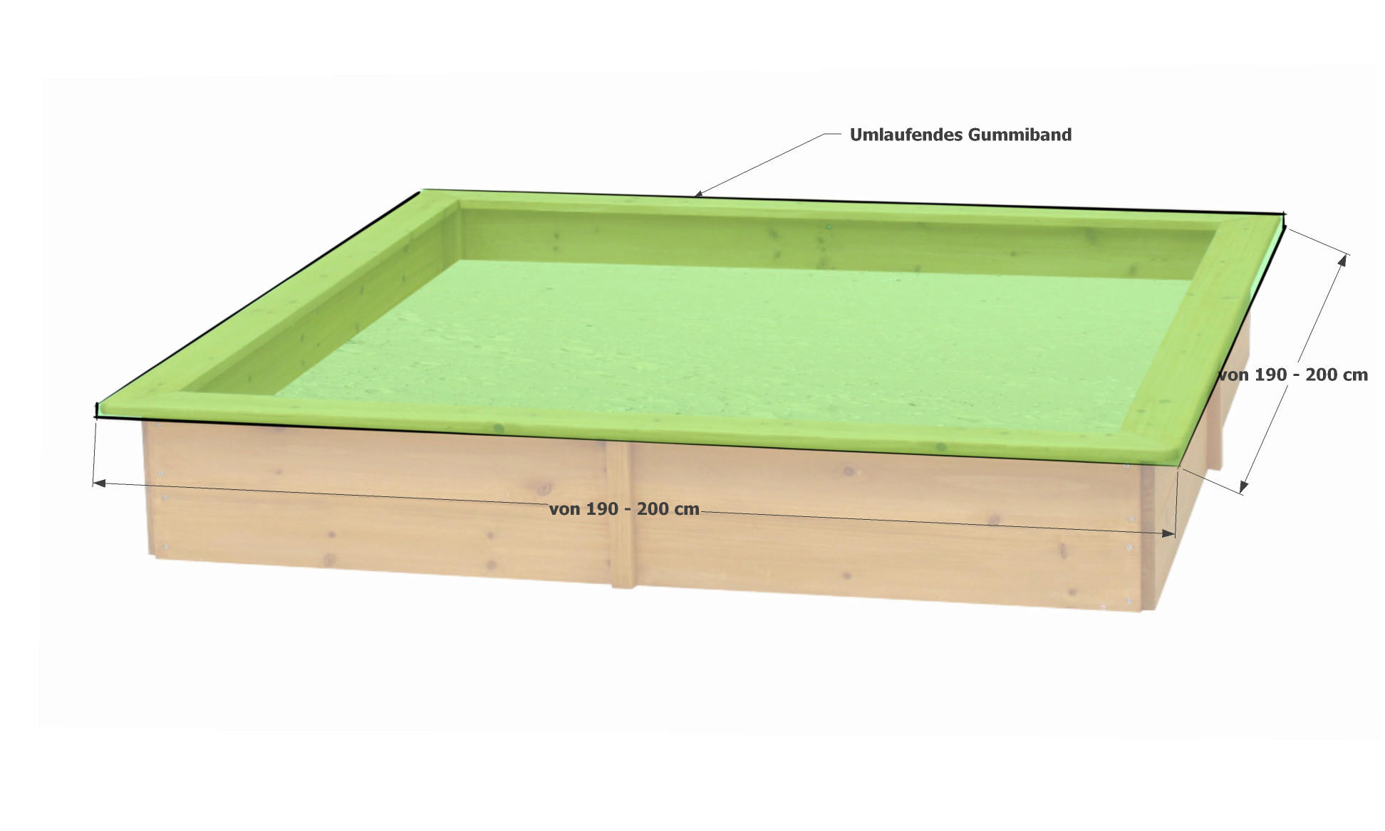 Grasekamp Abdeckung für Sandkasten grün Kunststoff B/H/L: ca. 20x4x20 cm Abdeckung_Sandkasten - grün (20,00/20,00/4,00cm) - Grasekamp