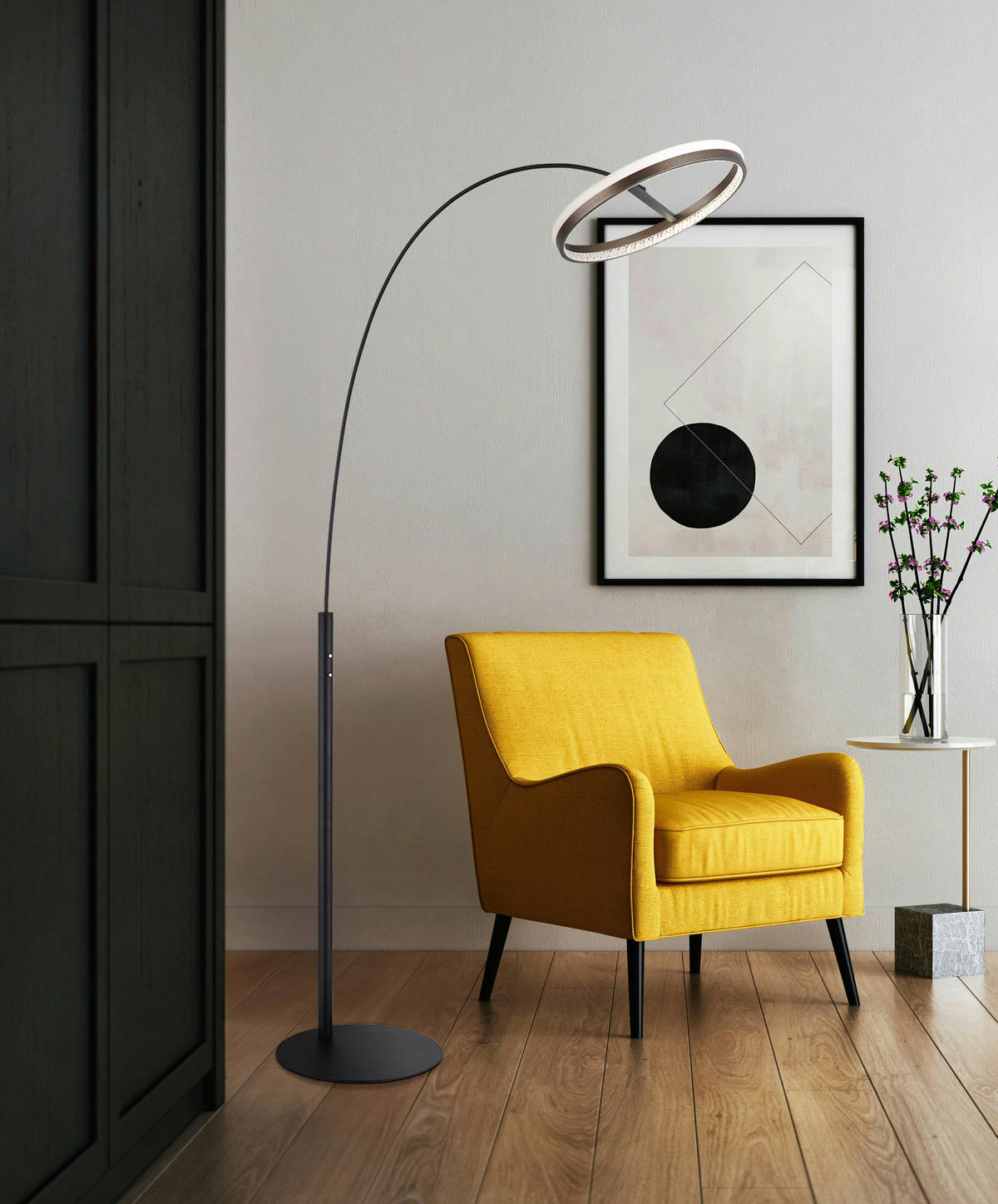 GLOBO LED-Pendelleuchte grau schwarz Metall Kunststoff B/H/L: ca. 39,5x190,4x92,5 cm 1.0 Brennstellen DELLA - schwarz/grau (92,50/39,50/190,40cm) - GLOBO
