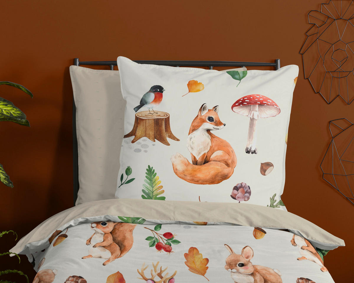 Baumwoll Bettwäsche Autumn Flanell Autumn - Multi (135,00/200,00cm) - Good Morning