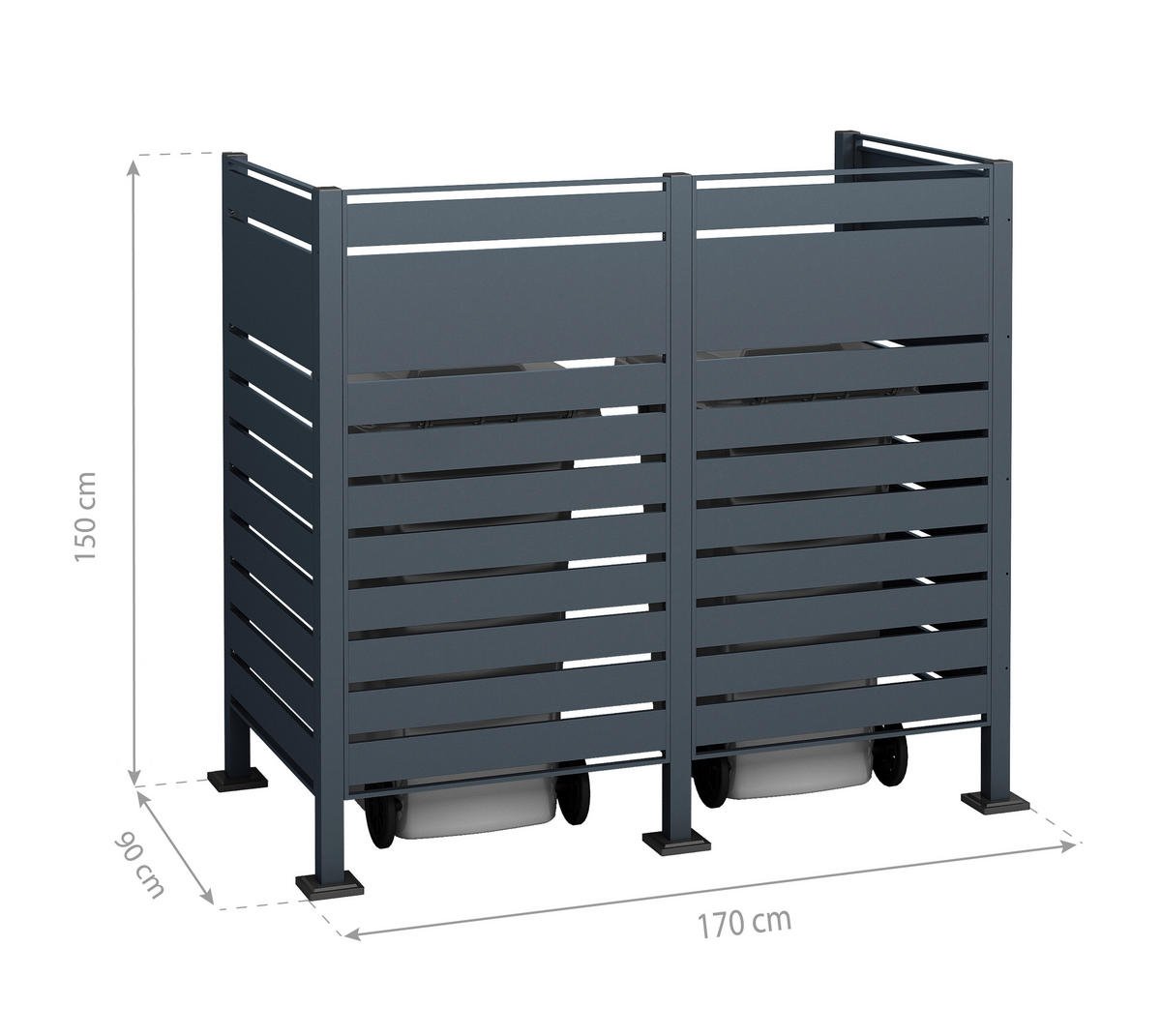 Westmann MülltonnenverkleidungBox Planum Box Planum - anthrazit (90,00/170,00/150,00cm) - Westmann