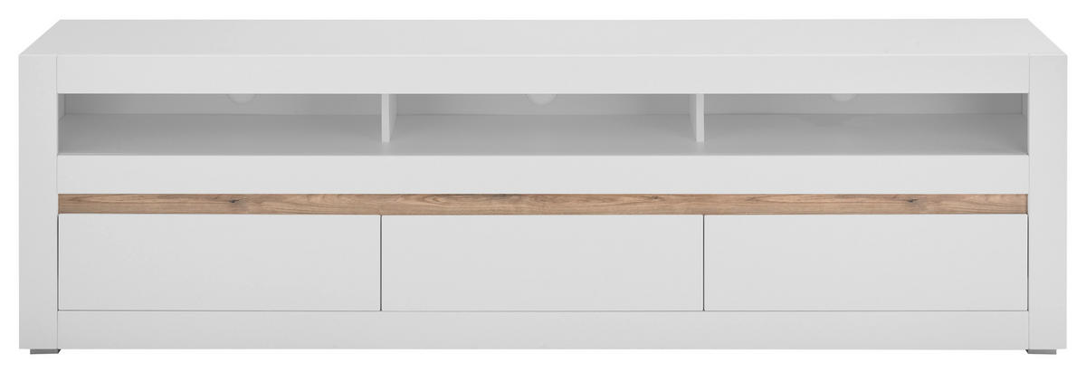 TV-Lowboard Chester weiß matt Eiche Evoke Coast Nachbildung B/H/T: ca. 217x63x42 cm Chester - Eiche/weiß (217,00/63,00/42,00cm)