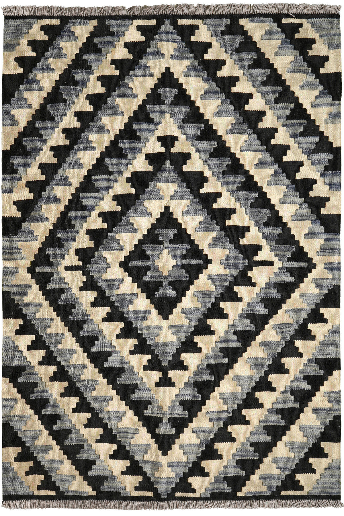 PersaTepp Teppich Kelim Gashgai schwarz B/H/L: ca. 108x1x153 cm Kelim Gashgai - beige/schwarz (153,00/108,00/1,00cm) - PersaTepp