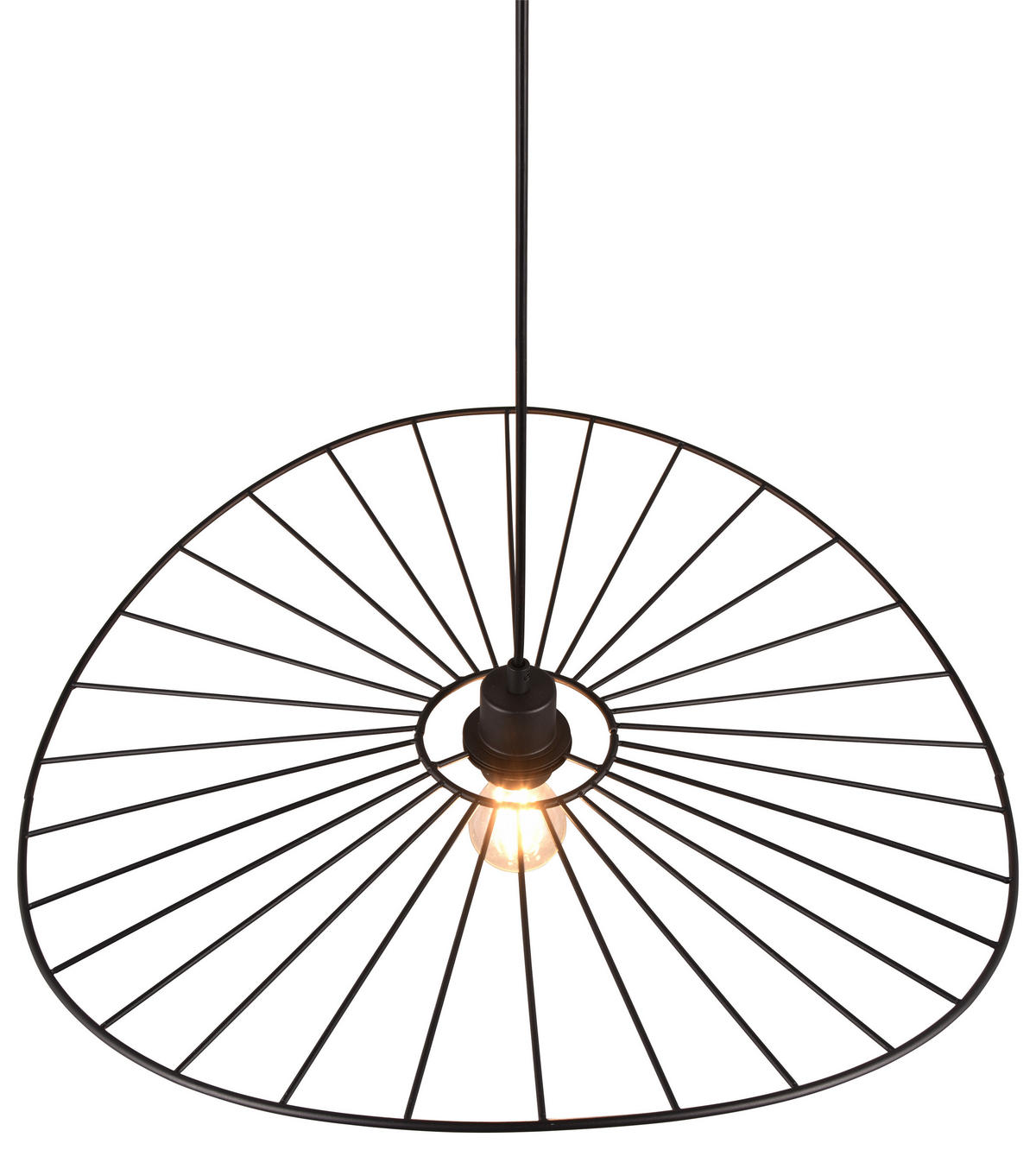 Reality Pendelleuchte R31451032 Chapeau schwarz Metall H/D: ca. 150x60 cm E27 1 Brennstellen Chapeau - schwarz (60,00/150,00cm) - Reality