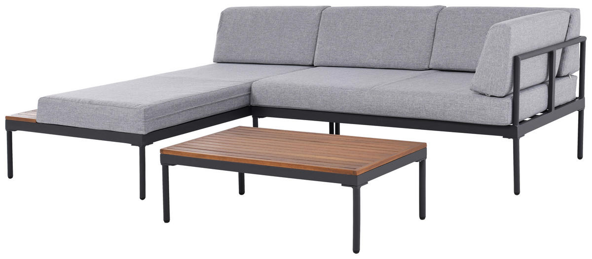 Loungeset Bologna dunkelgrau Aluminium Bologna - natur/dunkelgrau