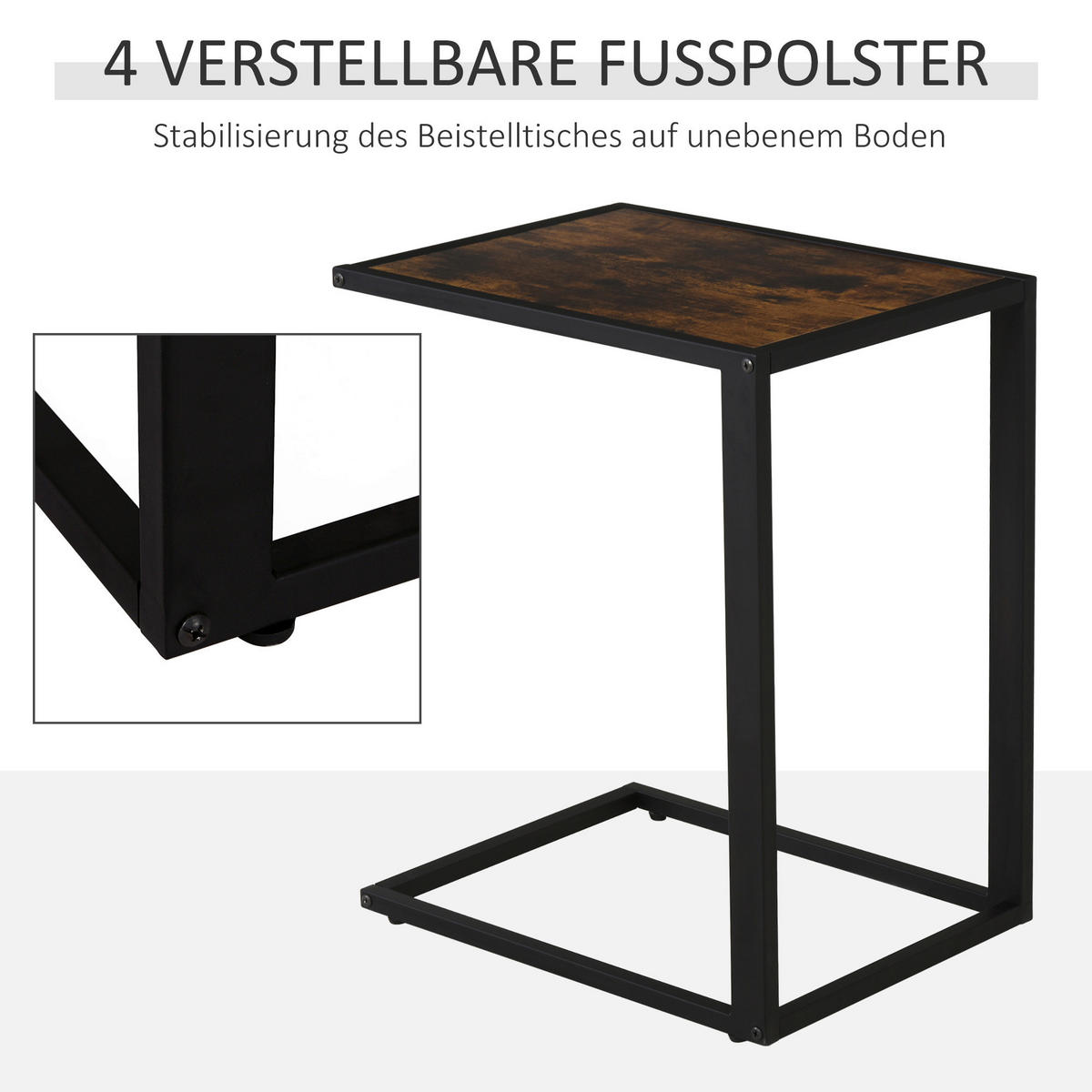 Beistelltisch 833-194BN braun schwarz B/H/T: ca. 40,6x64,2x50,8 cm 833-194BN - braun/schwarz (40,60/64,20/50,80cm) - HOMCOM