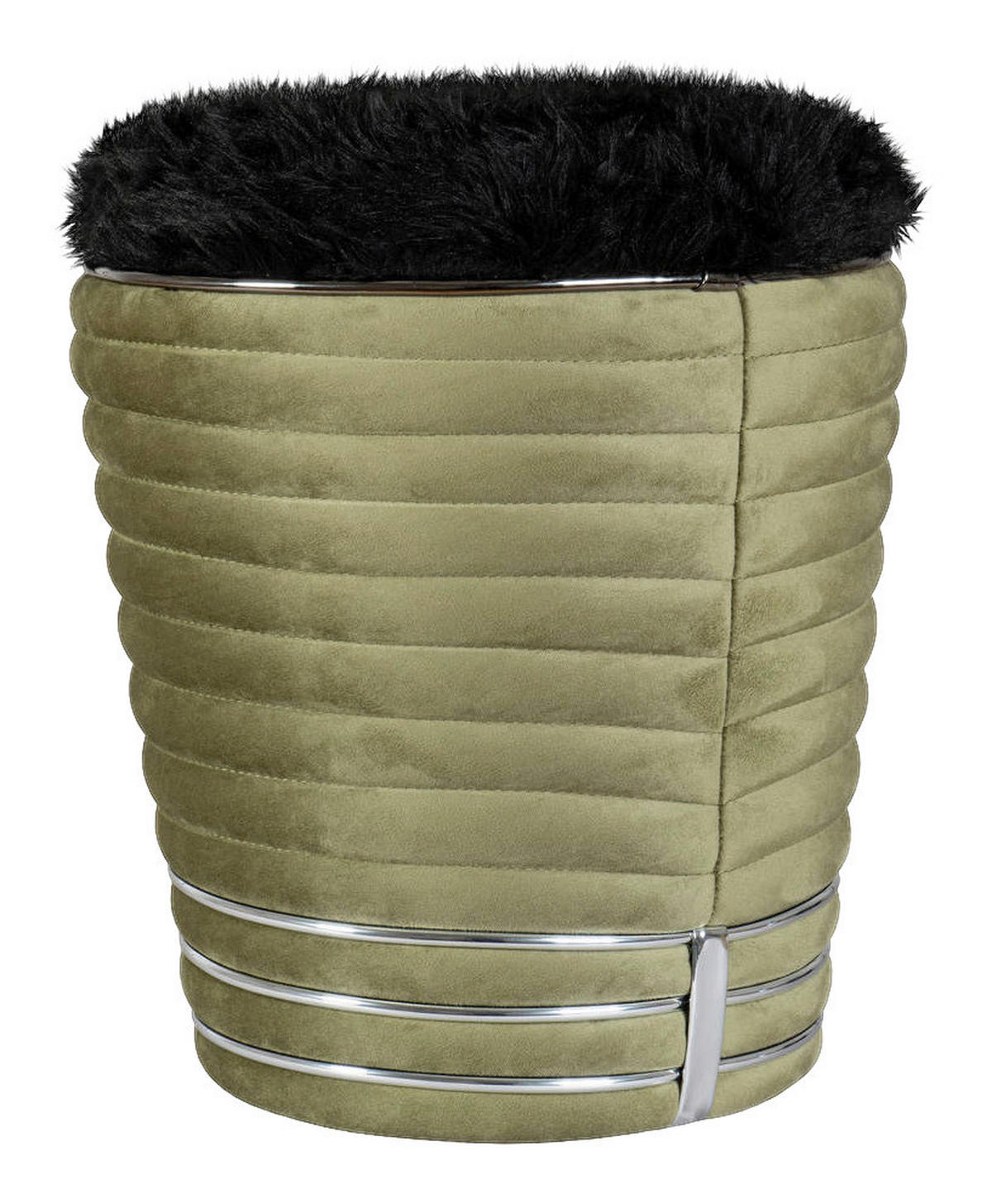 360 Living Hocker Doric 300 grün Graphit H/D: ca. 50x42 cm Doric 300 - Graphit/grün (42,00/50,00cm) - 360 Living