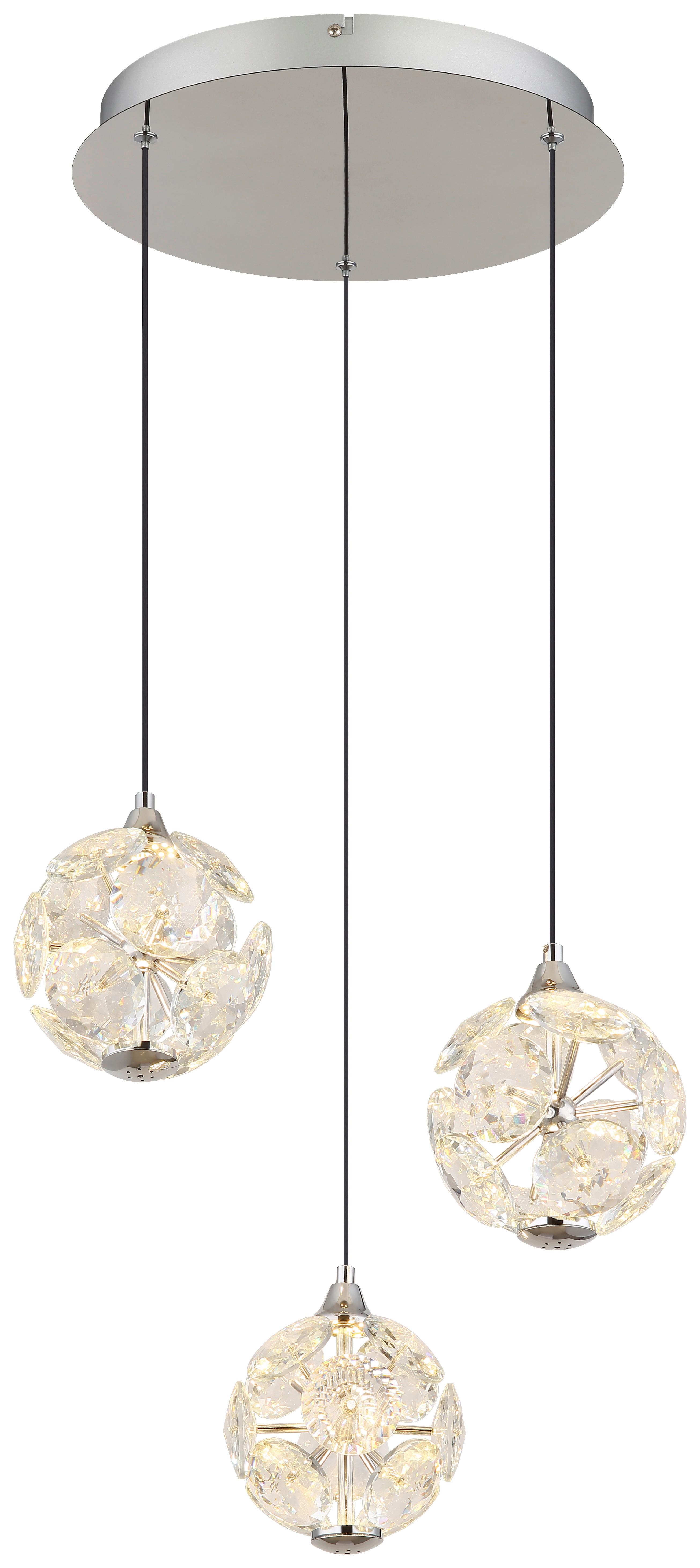 GLOBO Pendelleuchte VIRINA - klar/Chrom (42,00/150,00cm) - GLOBO